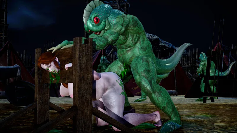 Thumbnail (OC) Pilloried in the lizardman raiding camp