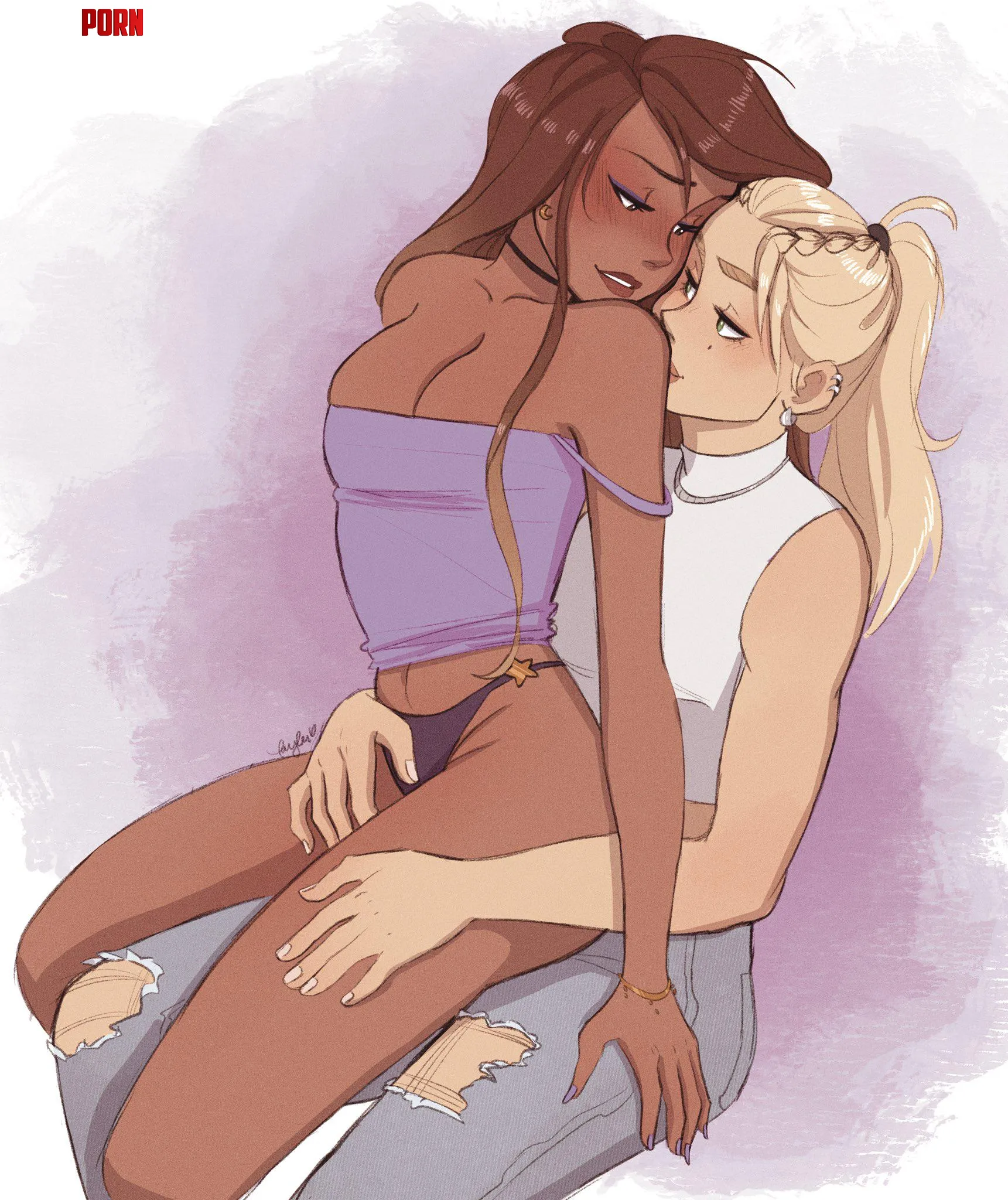 Sapphic Lap Sitting (ohoneypls) [original] by x-LeananSidhe-x
