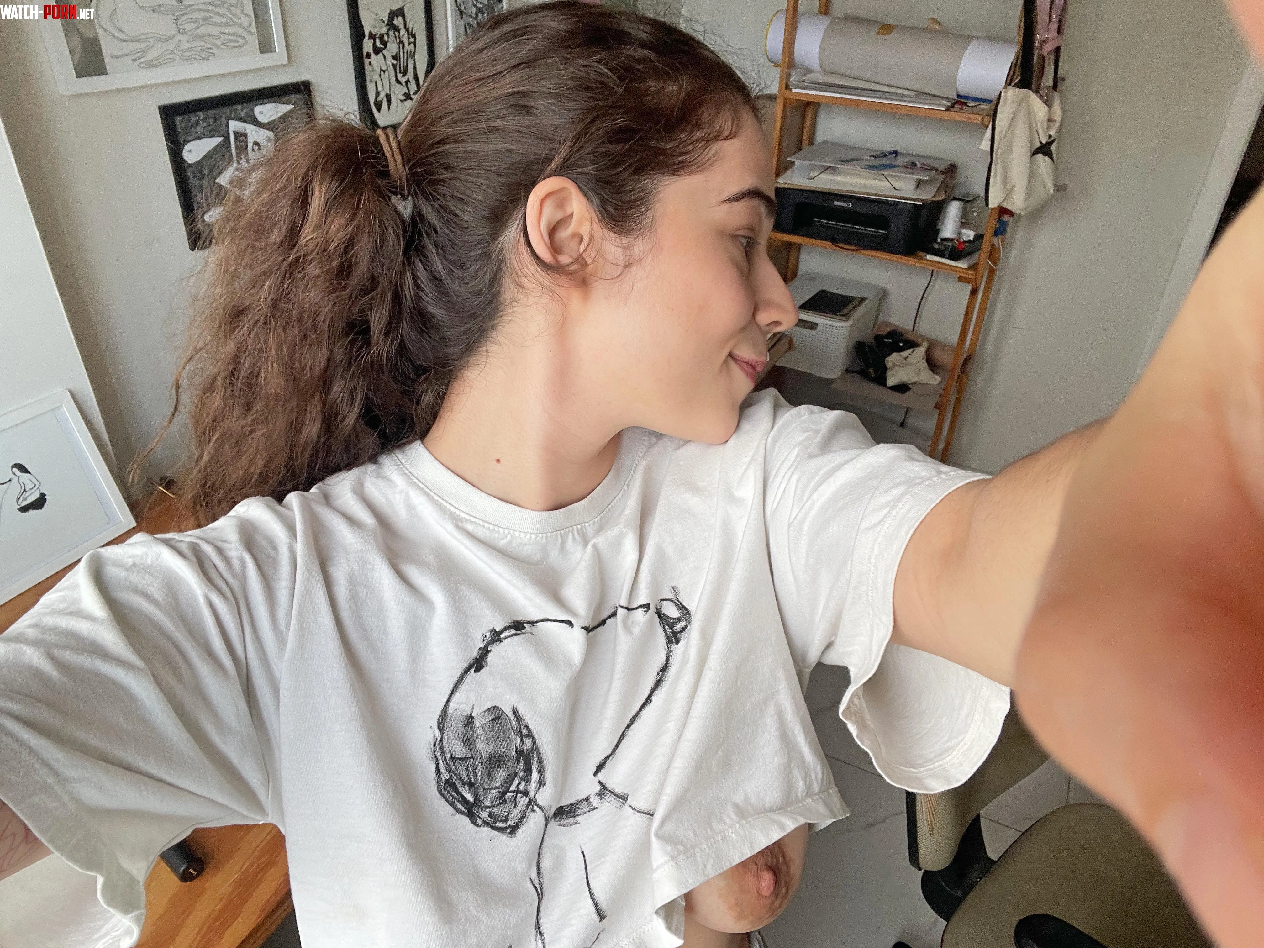 My ponytail and a nip slip by JustCallMeArya