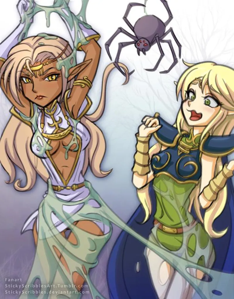 Thumbnail Pirotess Deedlit Spider Bondage [Record of Lodoss War ](StickyScribbles)