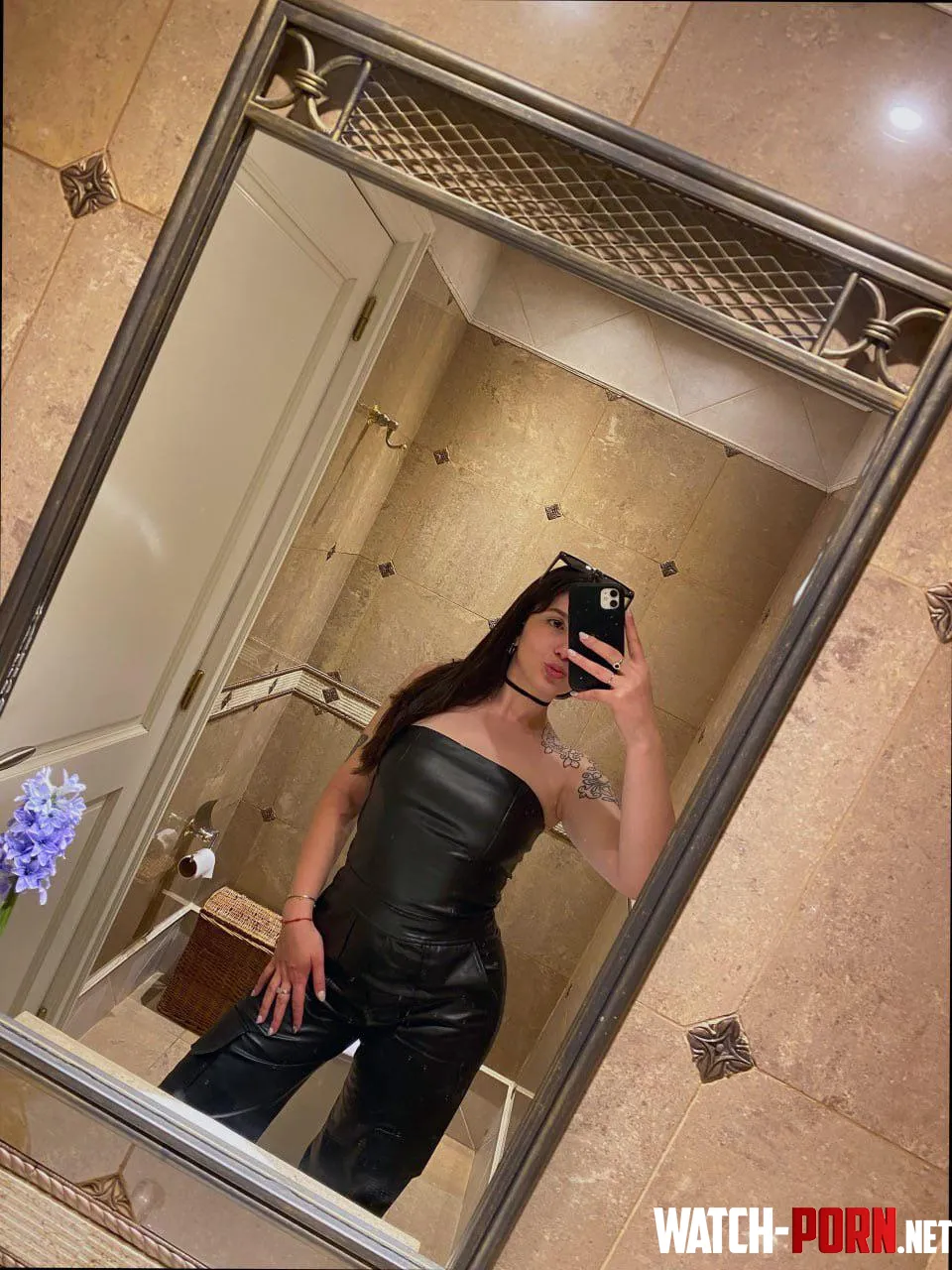Leather jumpsuit hits different by Bumpydakota