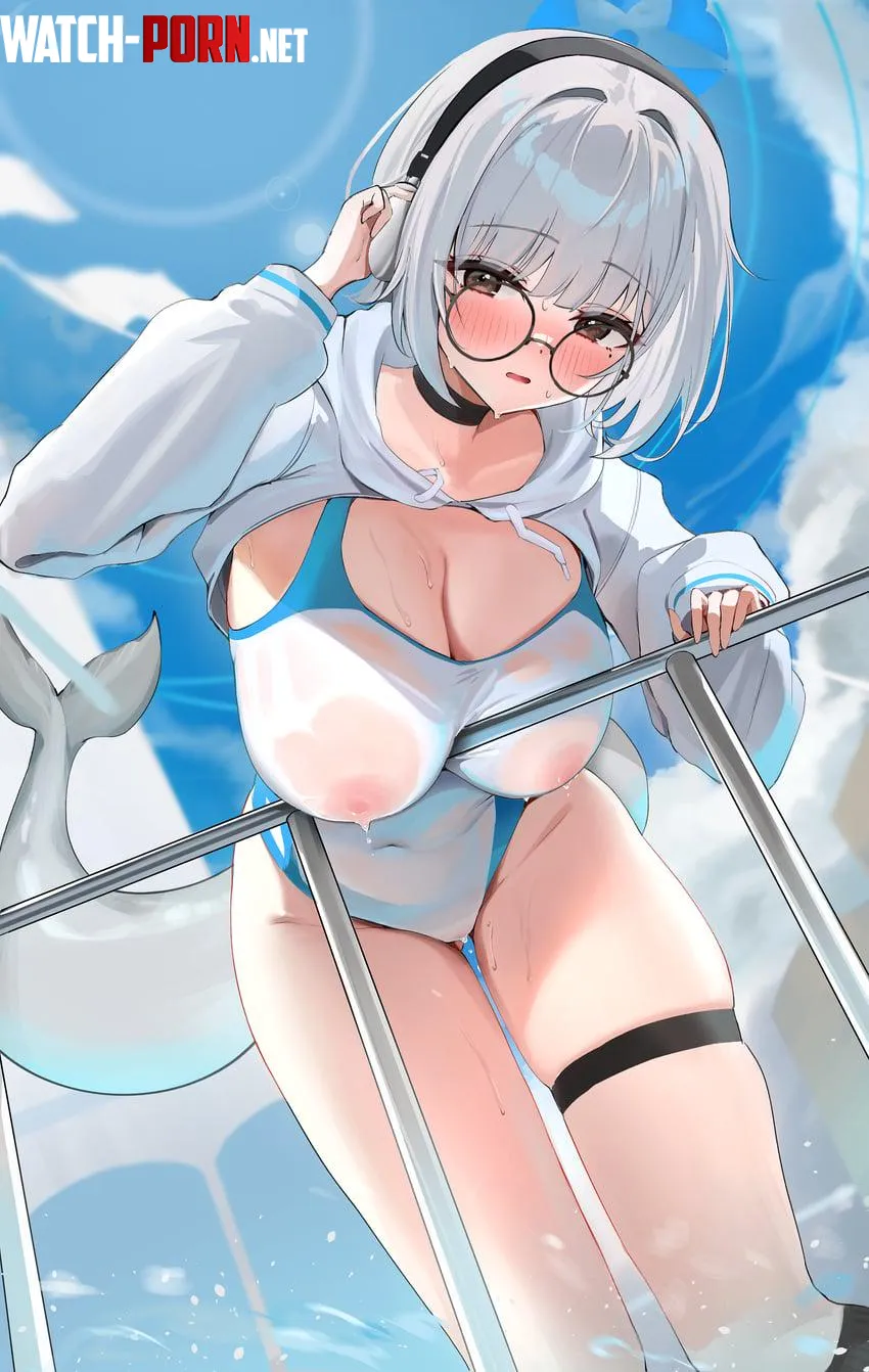 Kotone looking over the railings [blue archive] (dairiseki) by RainDMask
