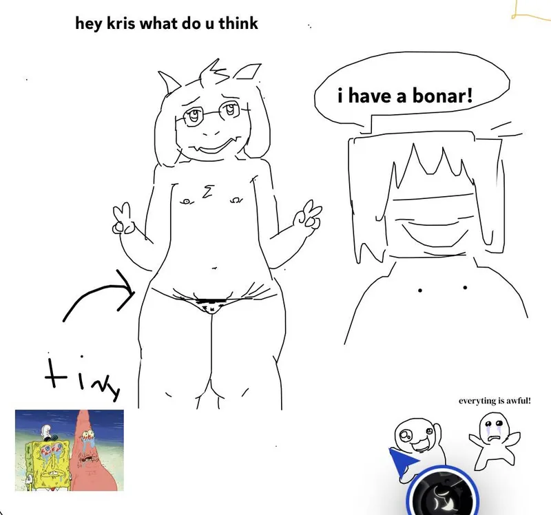 Thumbnail [ralsei] and [kris] bad whiteboard drawing