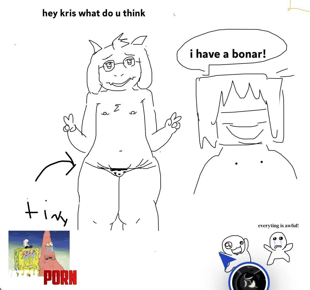 [ralsei] and [kris] bad whiteboard drawing by didybus