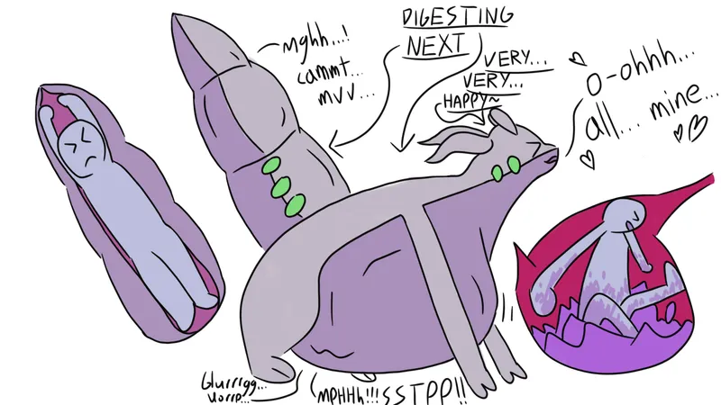Thumbnail {Image} The Best Possible Fate (unwilling tail vore, painful digestion, cruel pred) (art by Karmical)