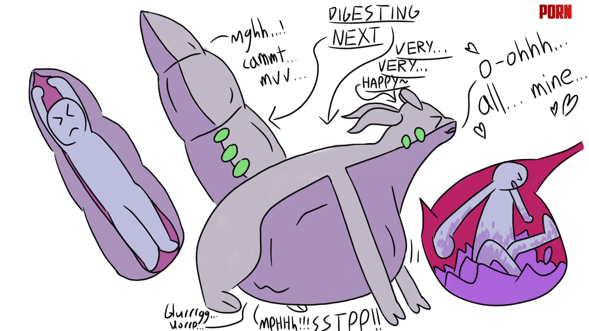 {Image} The Best Possible Fate (unwilling tail vore, painful digestion, cruel pred) (art by Karmical) by KarmicalV