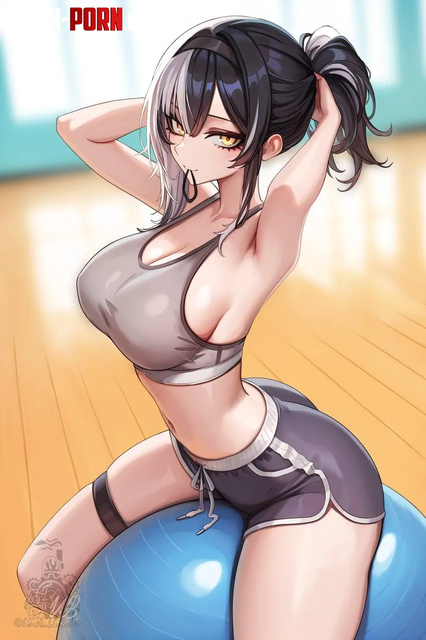 Exercising at the gym [hololive] (unstableboiler) by RainDMask