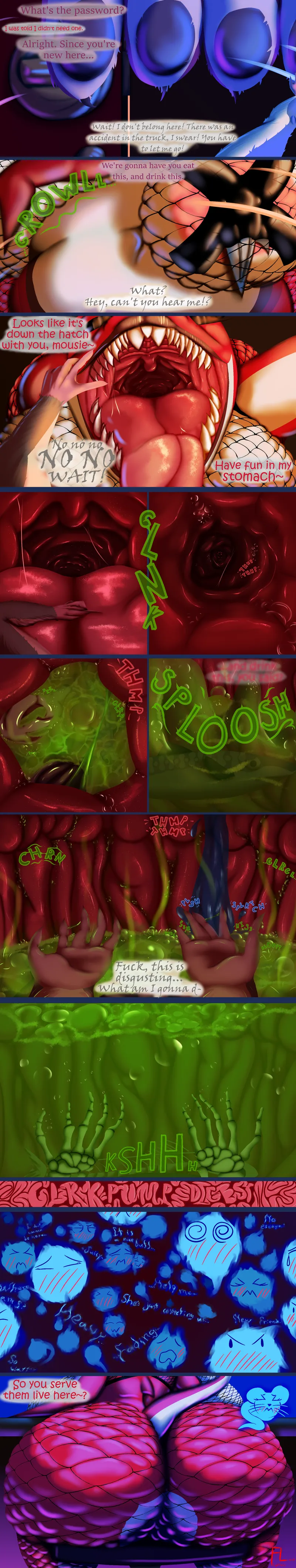 Thumbnail {Comic} Entrance Exam (Digestion) (Furry) (Sentient Fat) by FlightlessLizard