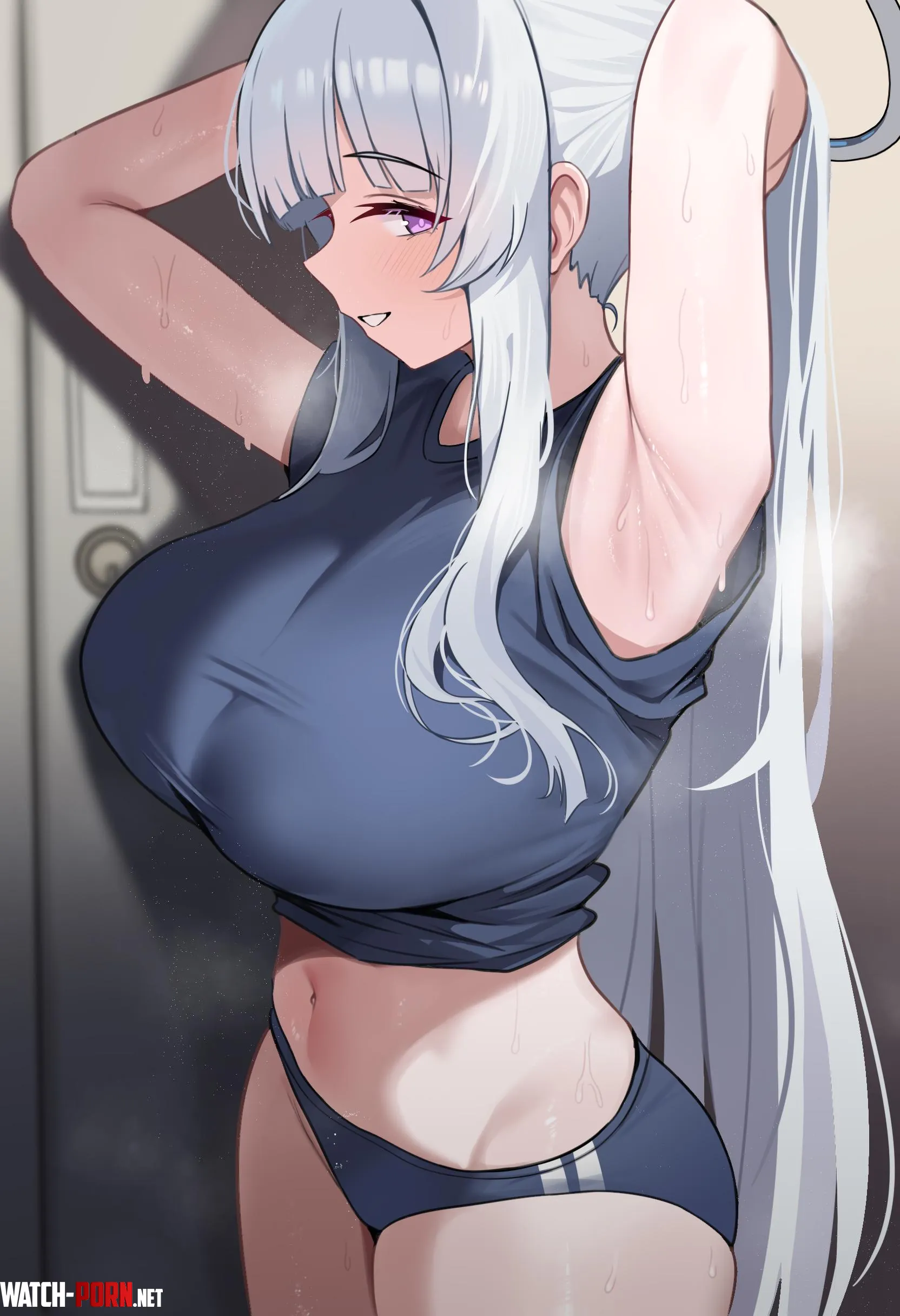 Noa knows what you like to see after a workout [Blue archive] (Dush) by WoahAltAccount