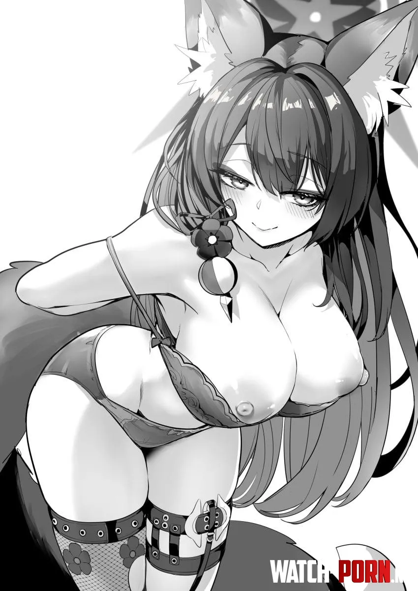 Wakamo Taking Off Her Bra (Wisespeak/RubbishFOX) [Blue Archive] by Dodgeguy1871