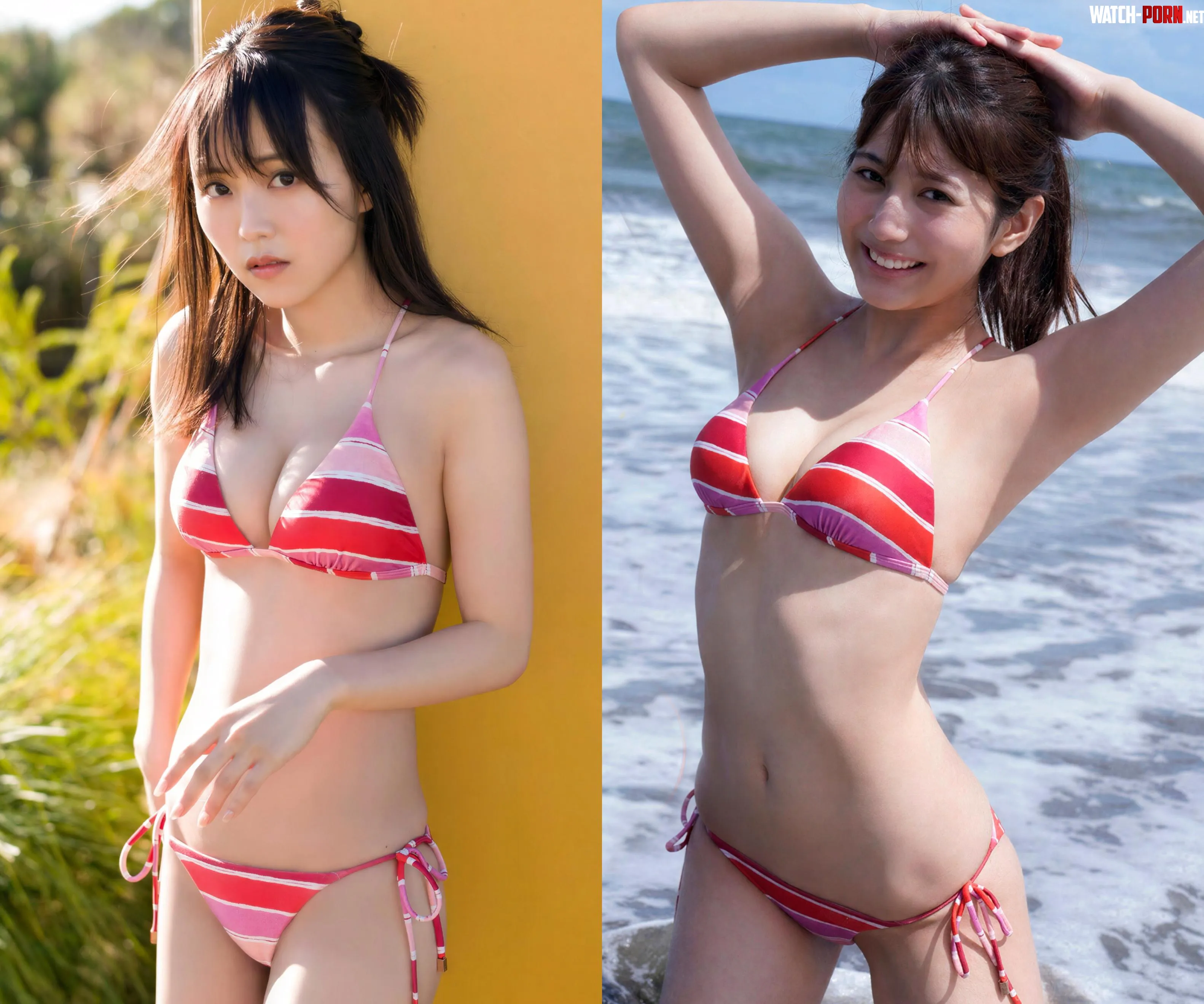 Nitta Sachika vs Haruka Arai (same bikini) by Cruzer-1