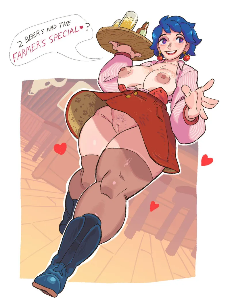 Thumbnail Emily serving beer (PaniCognito) [StardewValley]