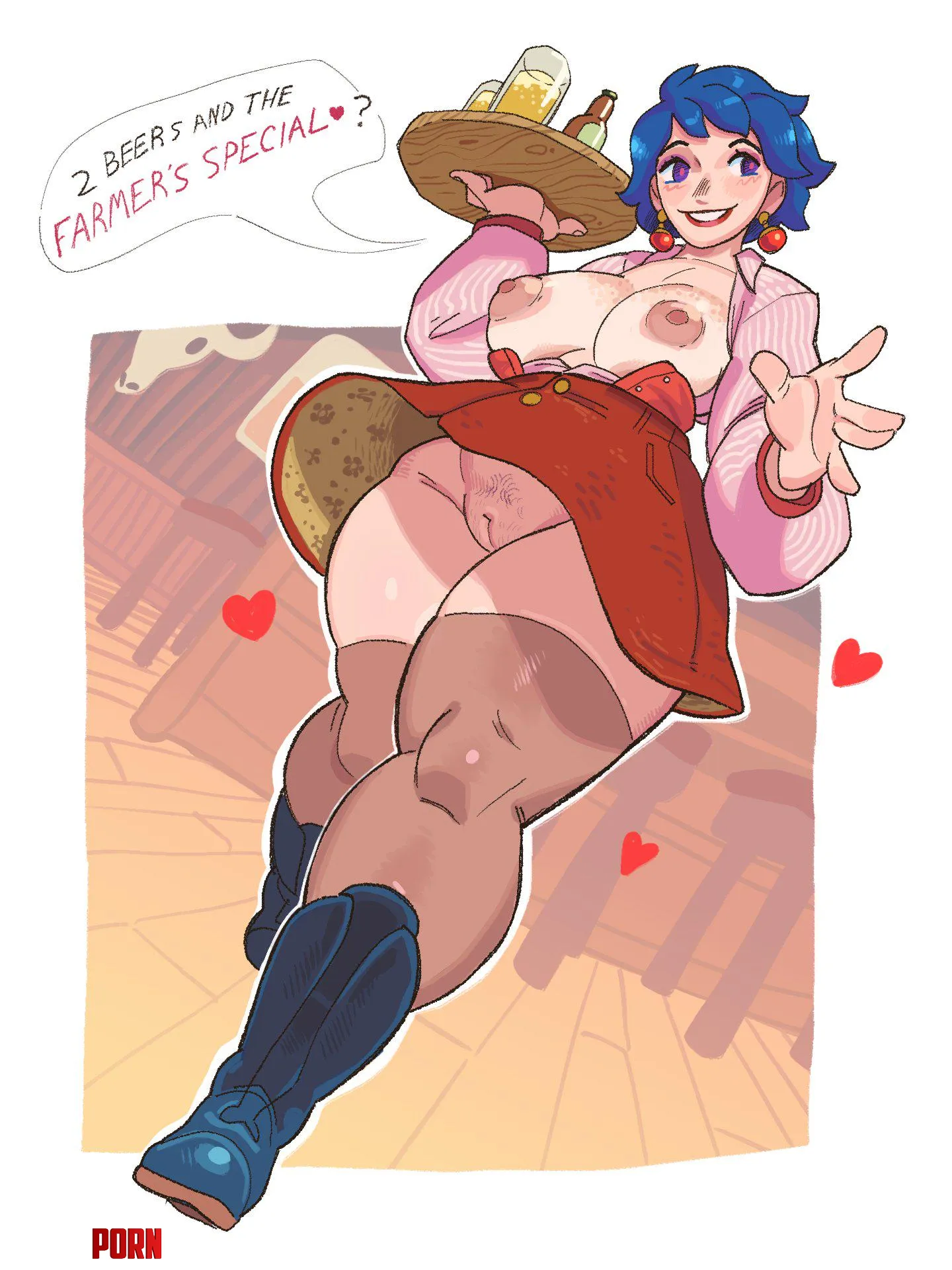 Emily serving beer (PaniCognito) [StardewValley] by x-LeananSidhe-x