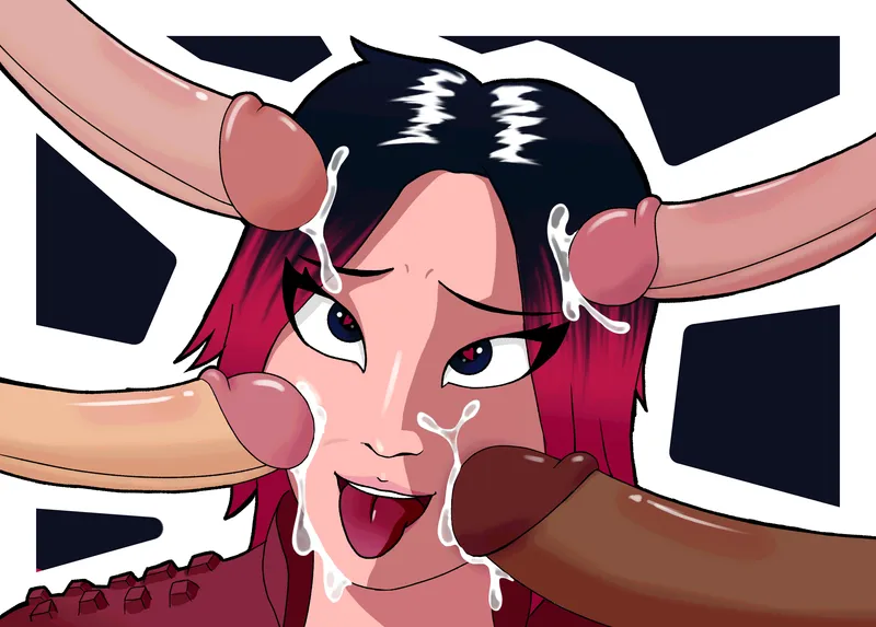 Thumbnail Redline AKA the spine game girl getting a soft facial (Art by me)
