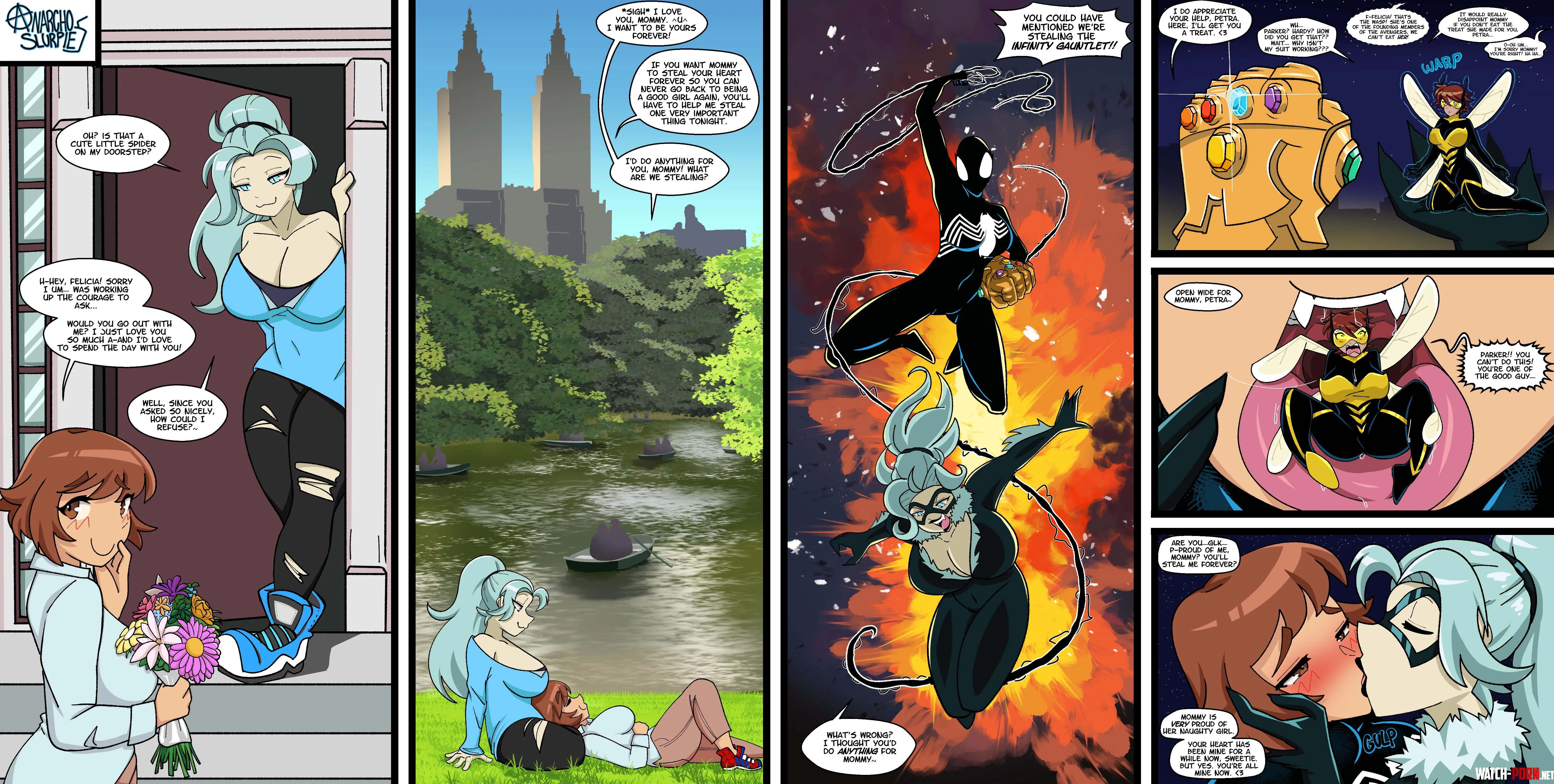 {image} Petra Parker Corruption Arc Continues (oc by anarcho slurpie) [F/F, Micro, Oral Vore, Marvel, Spider-Girl, Transgender Pred, Yuri, Fatal Implied, Fanart] by anarch0slurpie