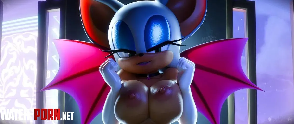 Rouge boob squish (akkonsfw) by skylander12345