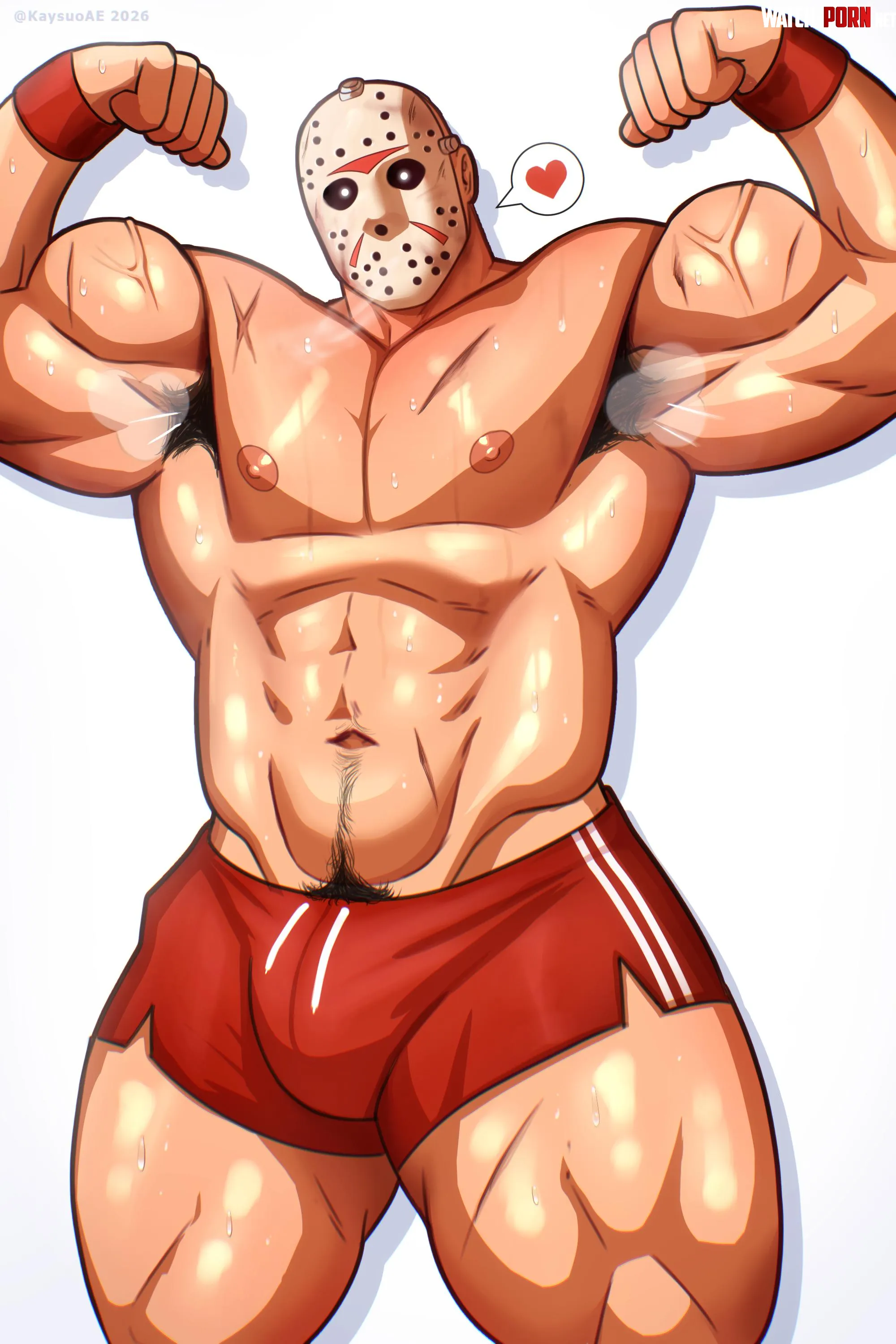 Jason flexing for Biceptember 💪😏💦 OC KaysuoAE by KaysuoAE