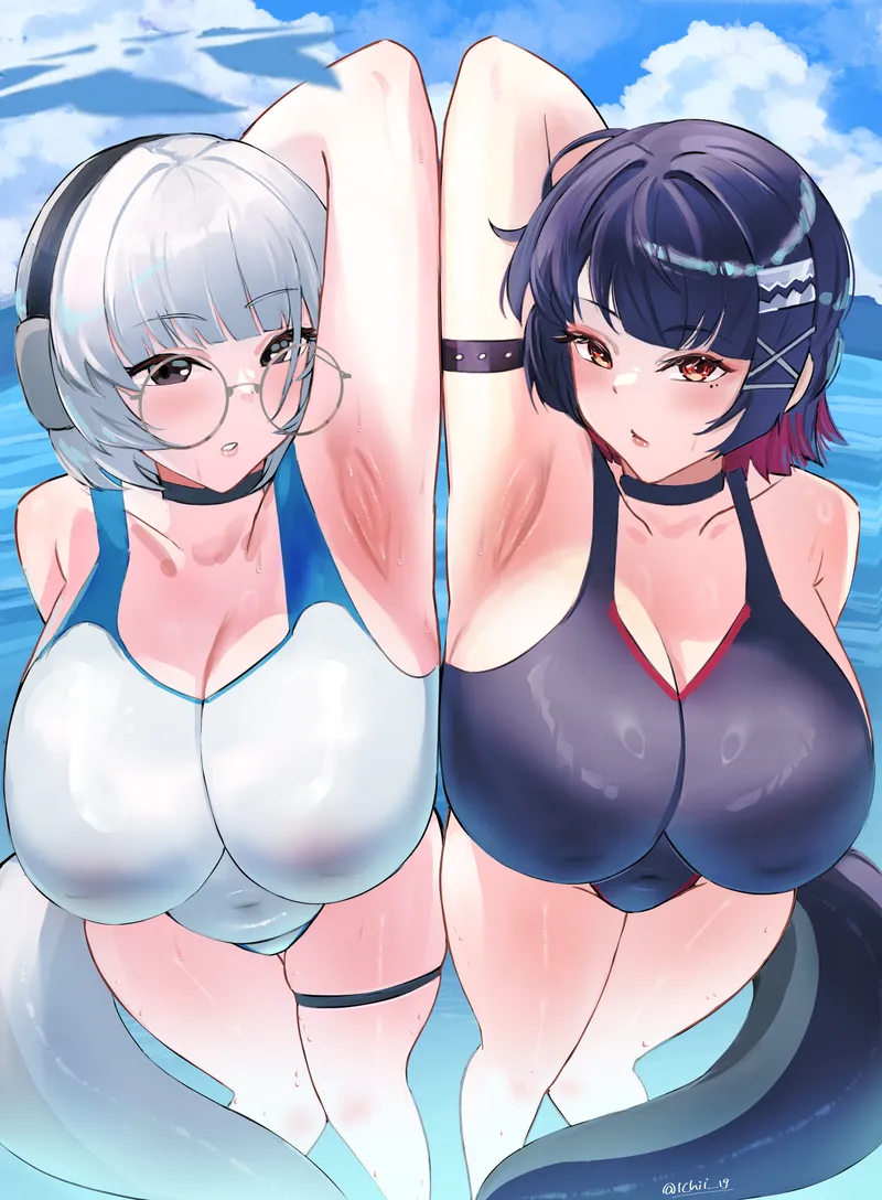 Thumbnail Blue Archive's Fuchigami Kotone and ZZZ's Ellen Joe (Ichii_19)