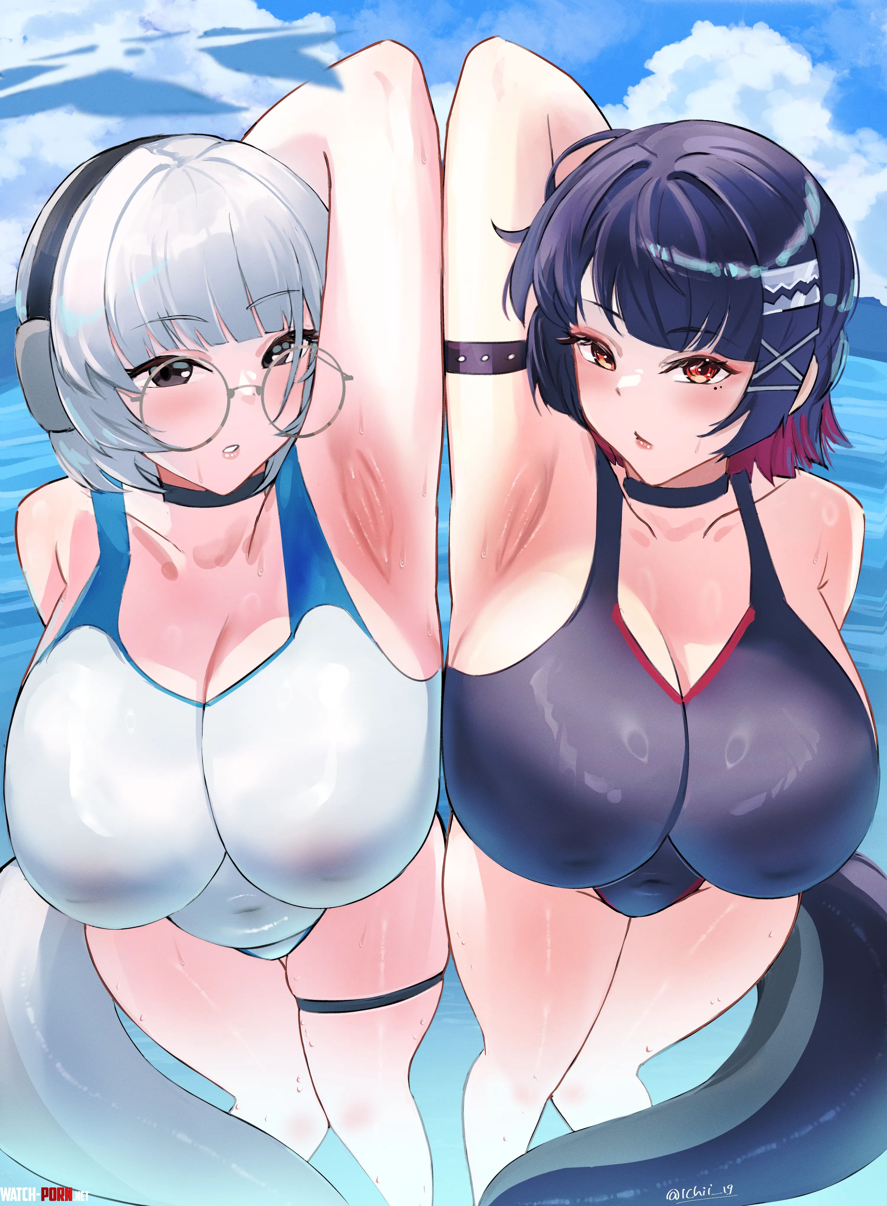 Blue Archive's Fuchigami Kotone and ZZZ's Ellen Joe (Ichii_19) by TheRoySez
