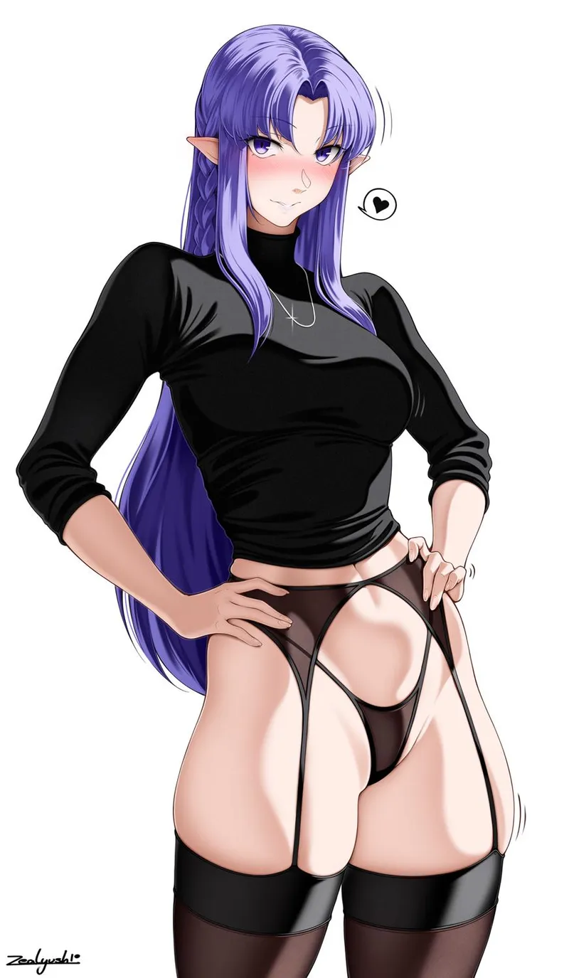 Thumbnail Medea's highleg panties and garterbelt (zealyush) [Fate]