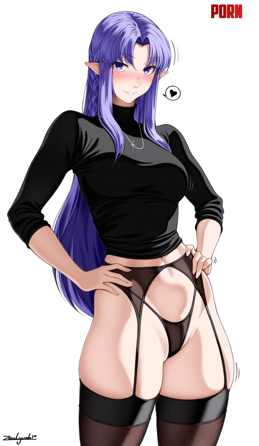 Medea's highleg panties and garterbelt (zealyush) [Fate] by llamanatee