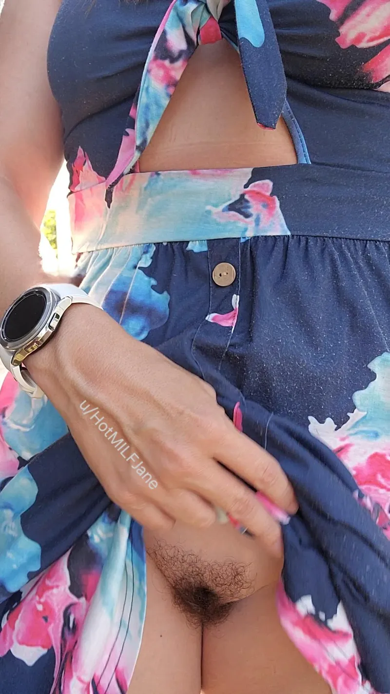 Thumbnail Going to miss summer & flashing my pussy in a dress