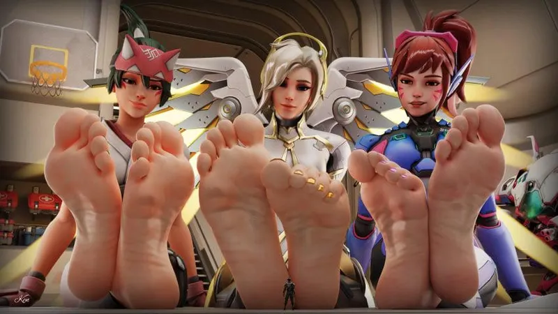 Thumbnail D.VA, Mercy, Kiriko (Kenaga) [Overwatch]