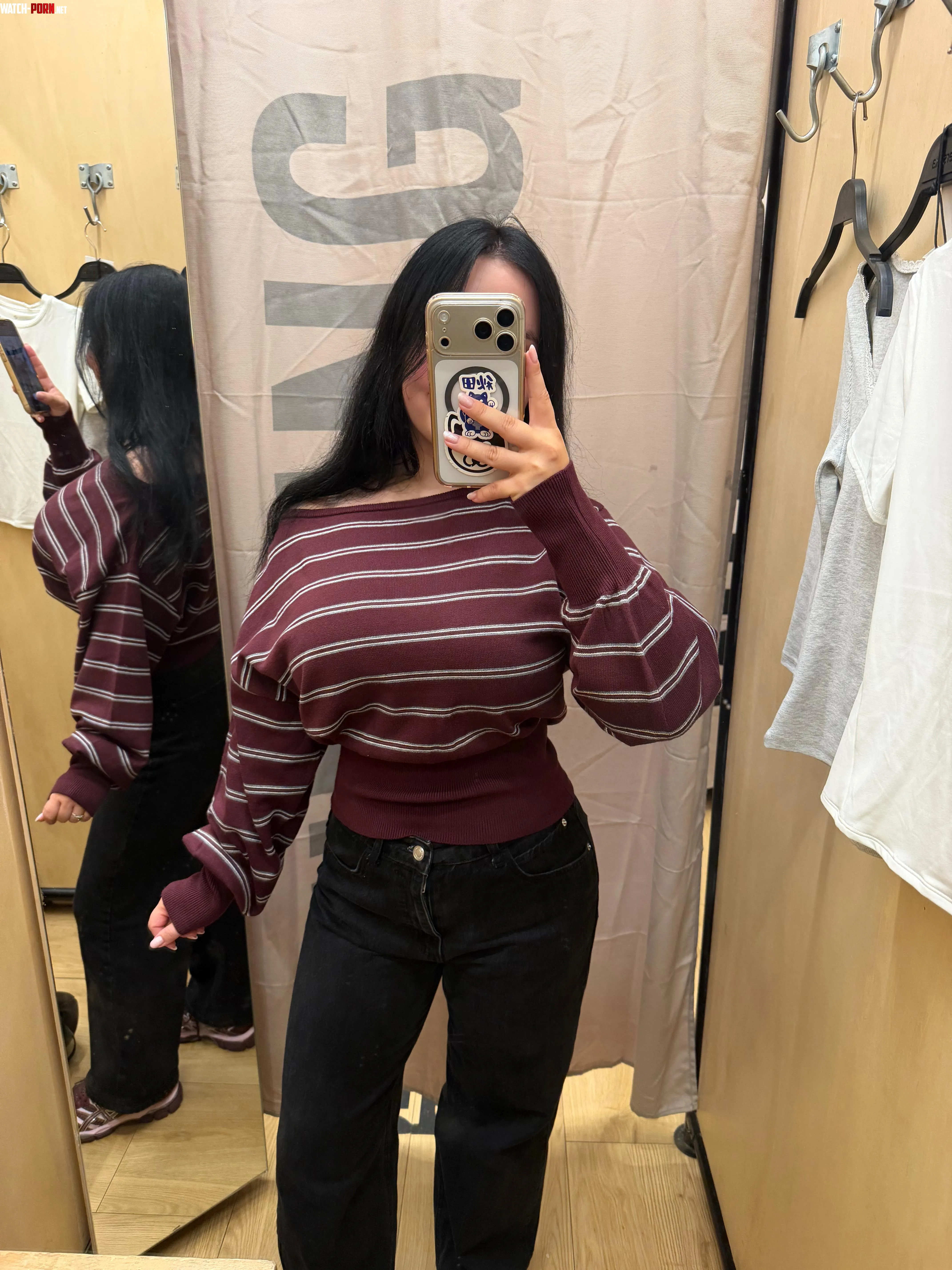 Even sweater can’t hide them, especially in the side mirror 🤣 by Miniloonav2