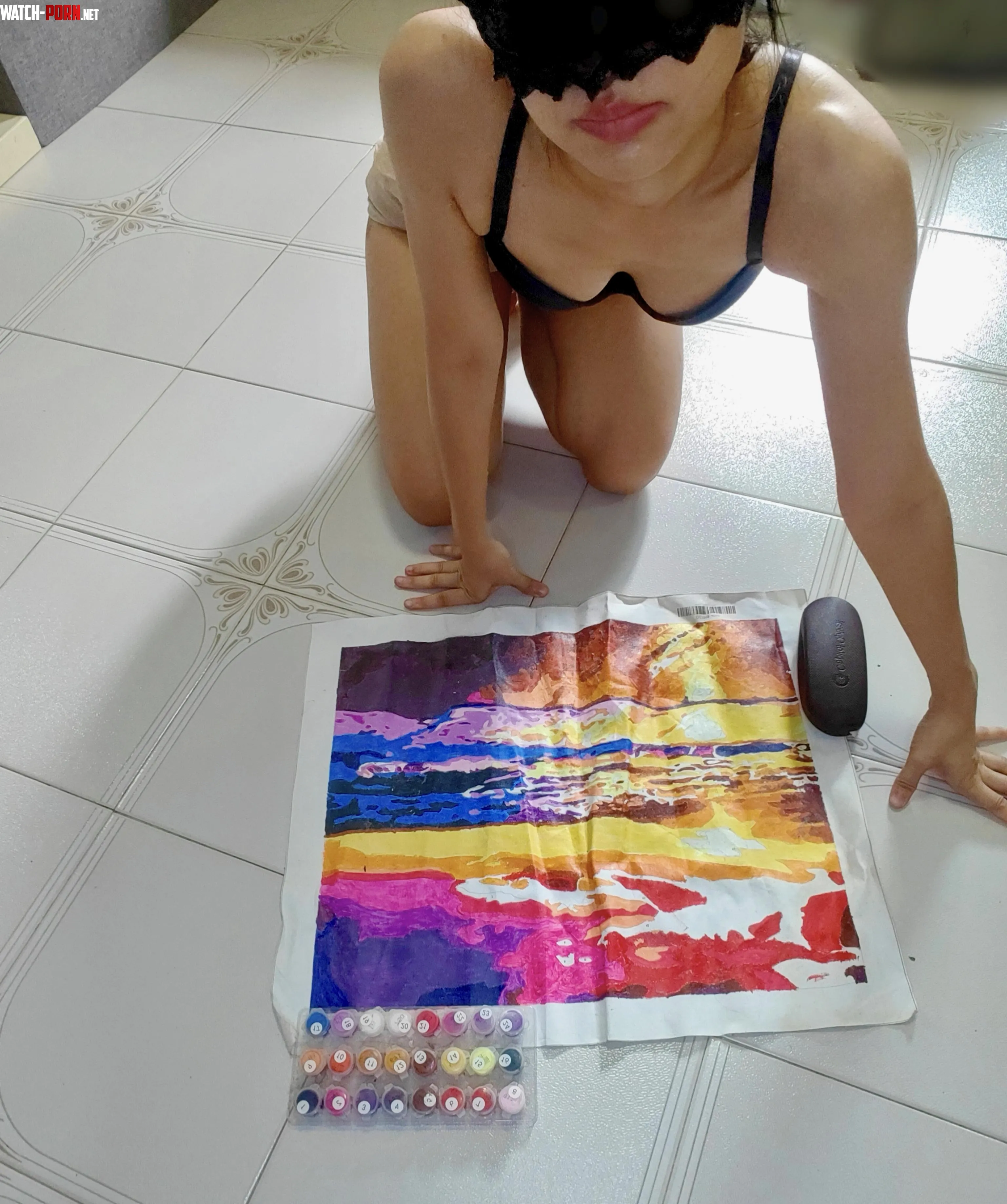 Are you looking at my painting or small boobies..lol.. by babybeck29