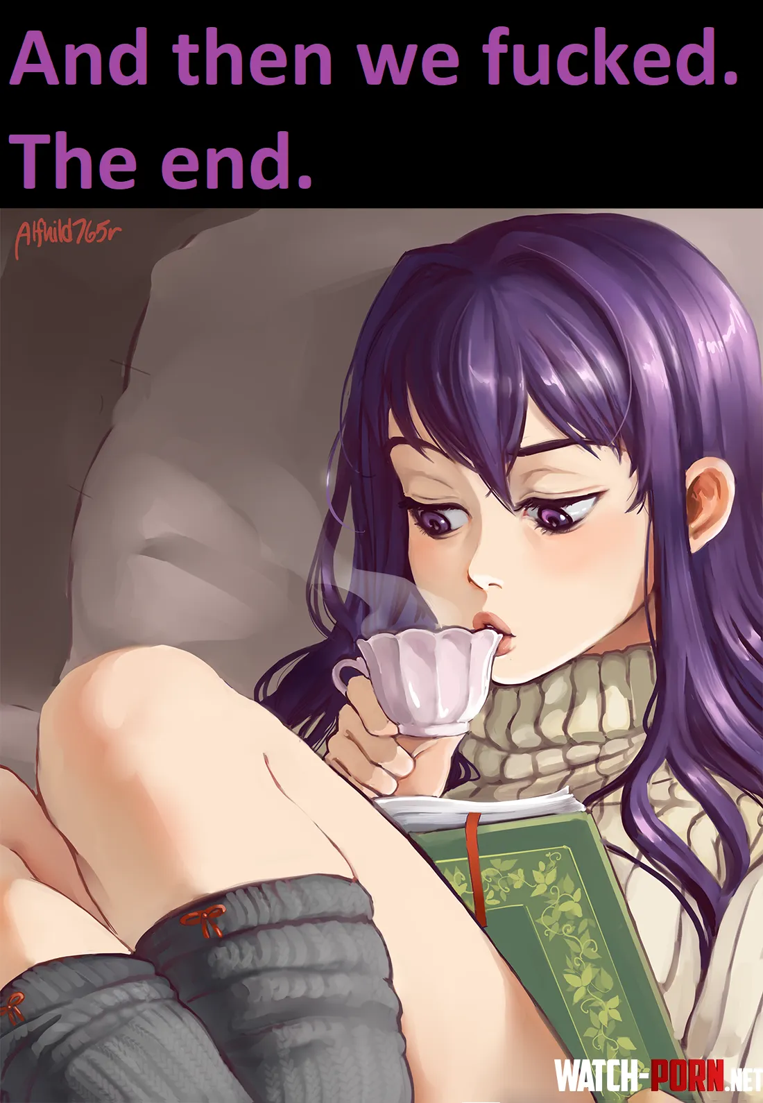 Yuri reads you the story of her and YOU! 💜 (Original art: alfhild765) by _Aiko_Tanaka