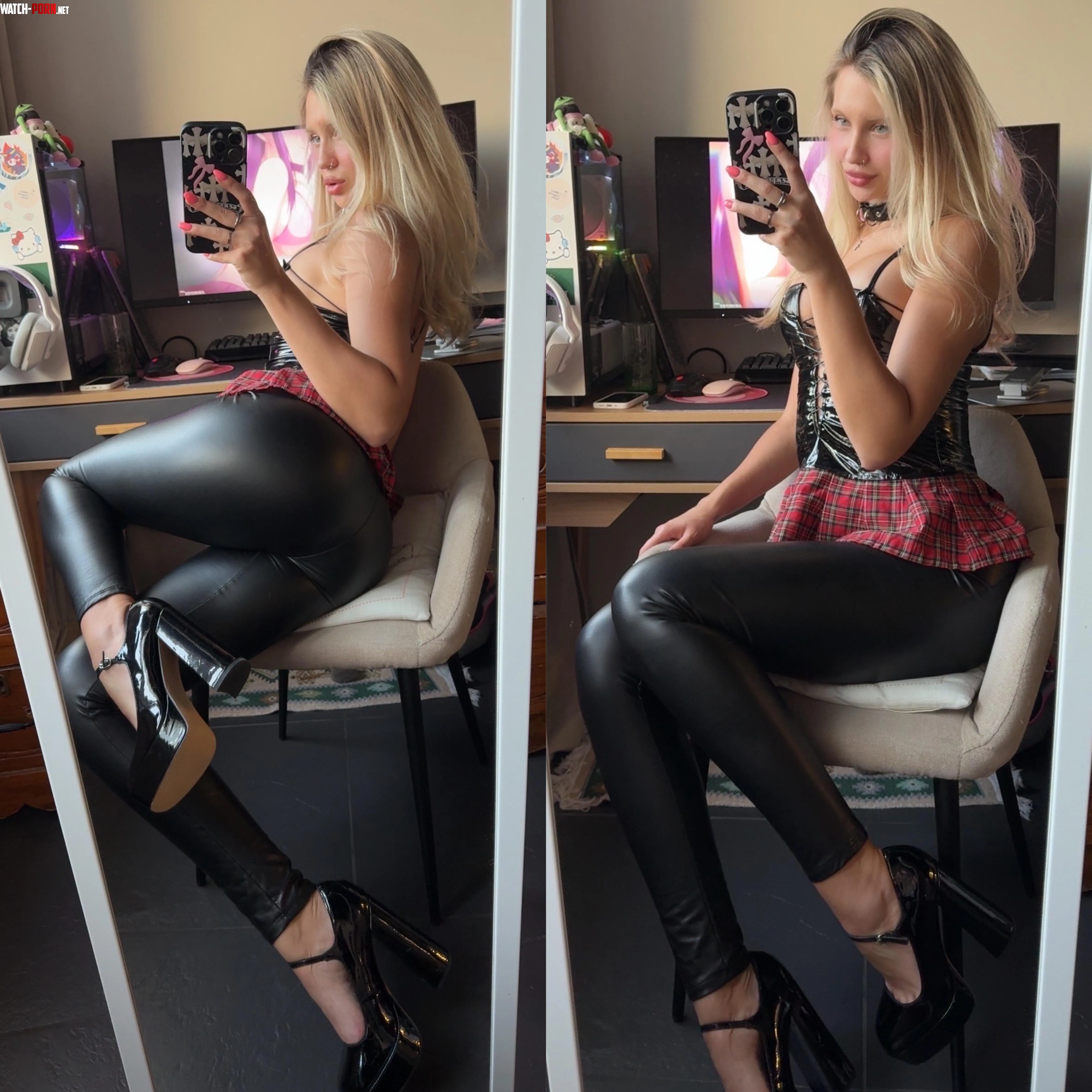 taking a break to appreciate how good these leather leggings feel by MintyMallow_