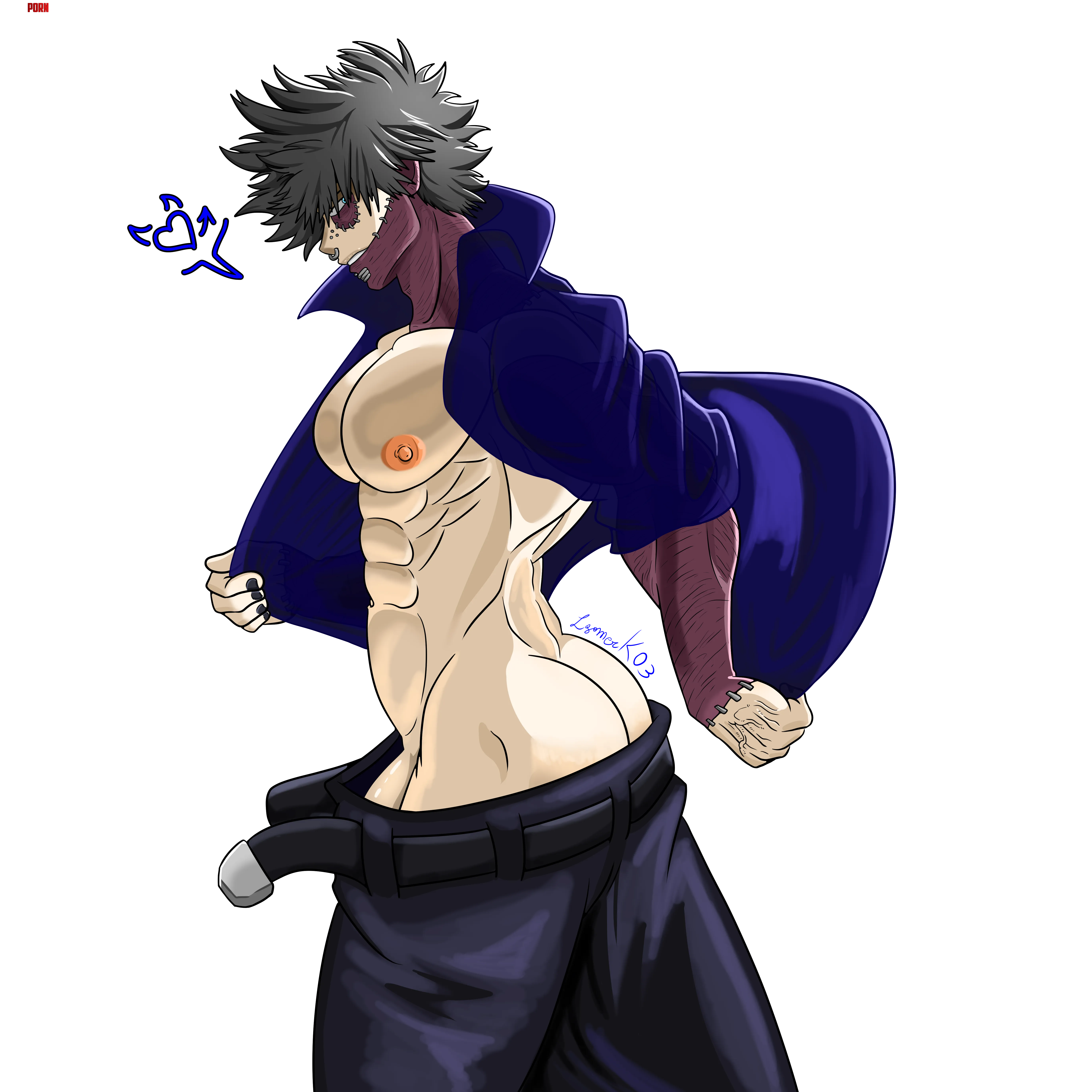 Dabi's flames aren't the hottest thing about him! (art by me, @luca_workplace ) by Silver_Map2726
