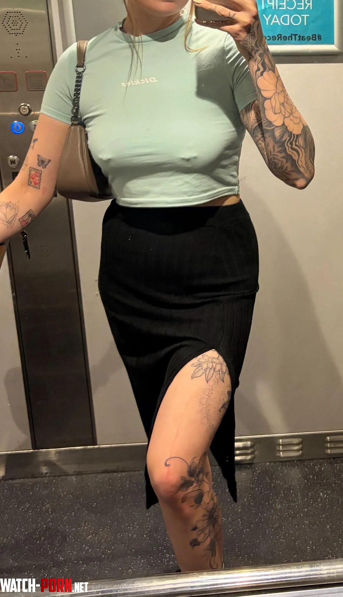 My braless boobs would definitely catch your attention by thattattooedmama1
