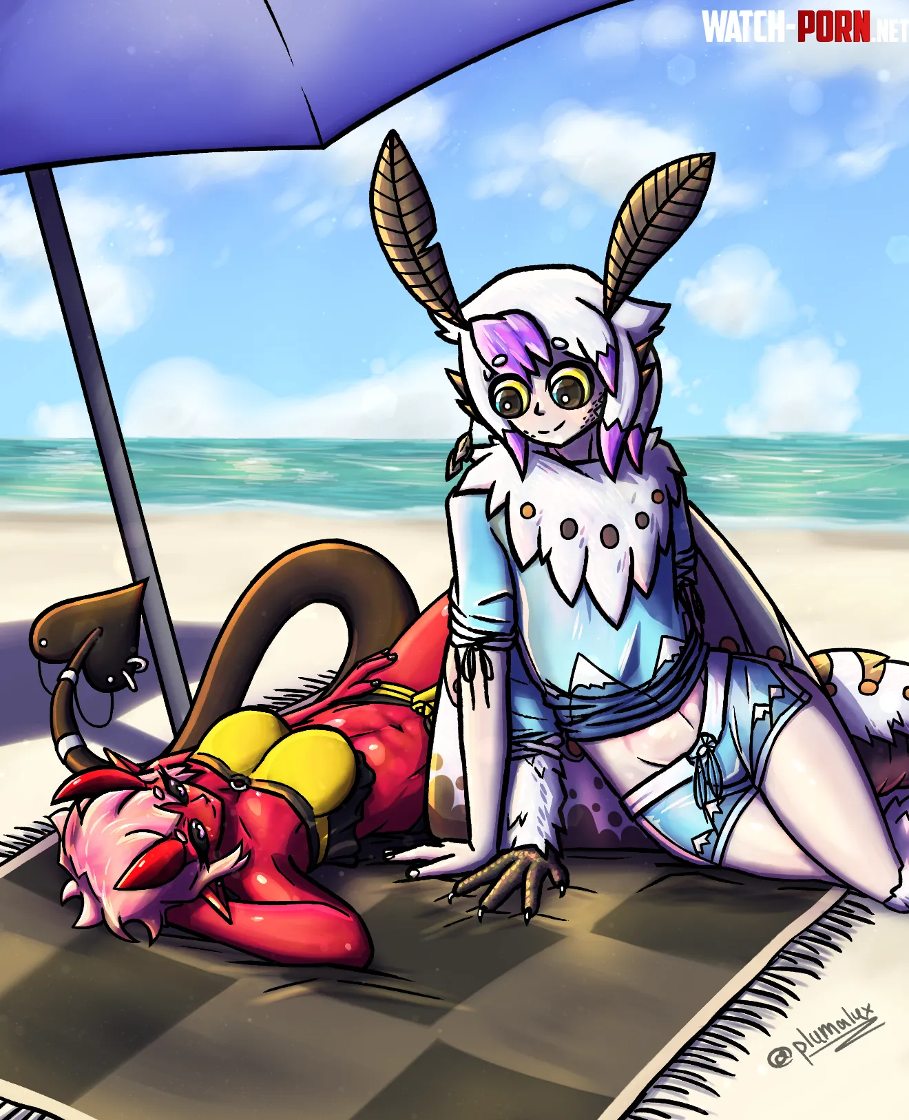 [OC] Ira and Pluma beach episode by PlumaLux