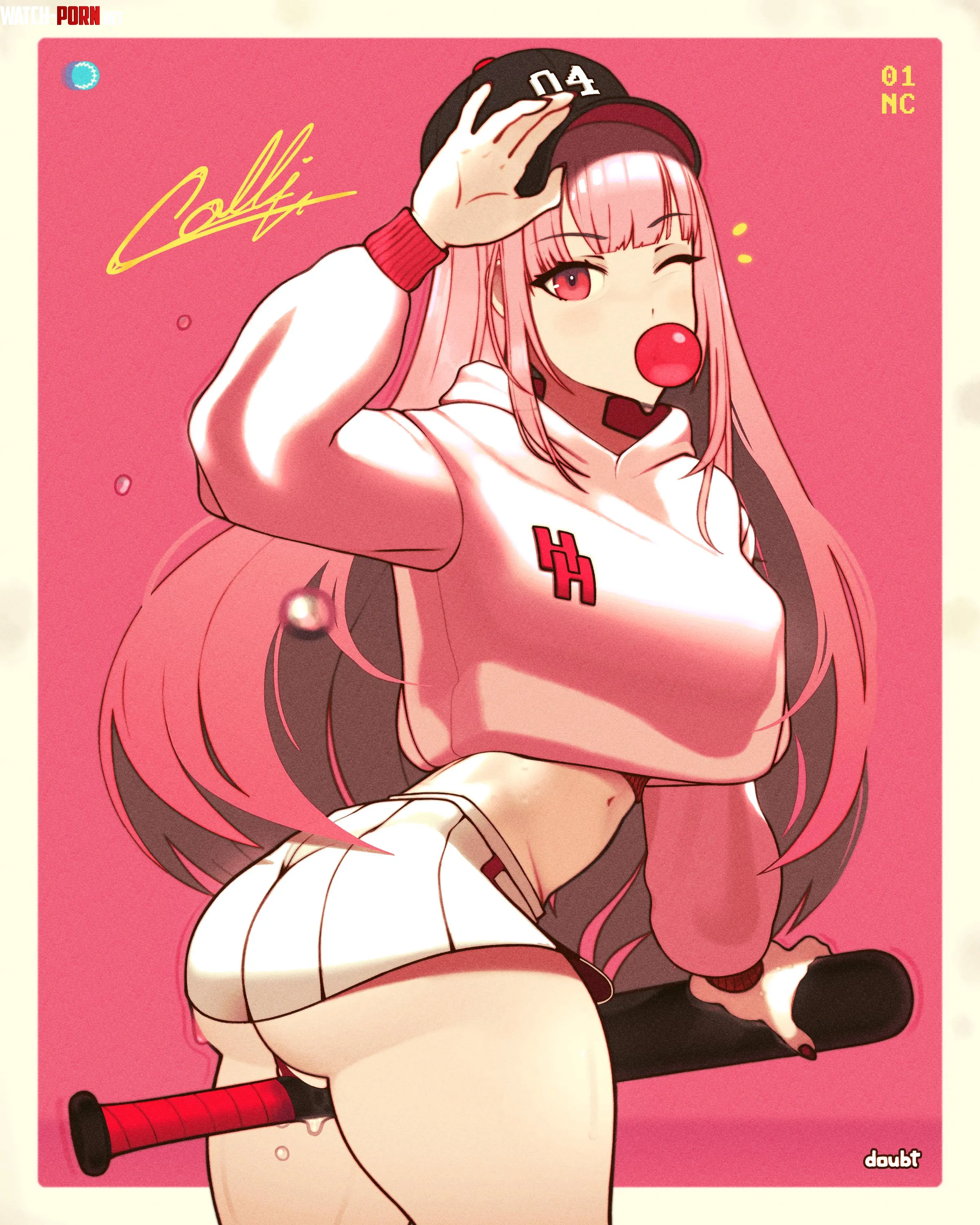 Baseball Calliope (doubt) [Hololive] by thedo_ubt