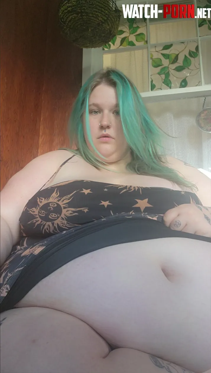 My dress barely fits over my belly by TheThighPriestessBBW