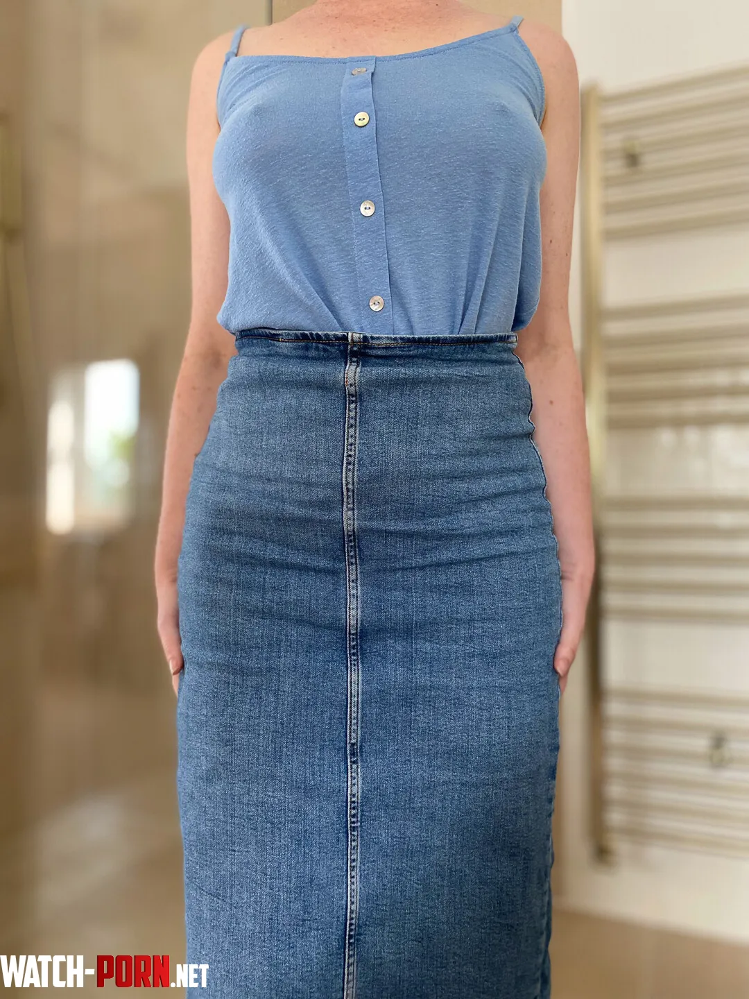 Braless in this top and skirt is a good look, don't you think? by MyMorningMuse
