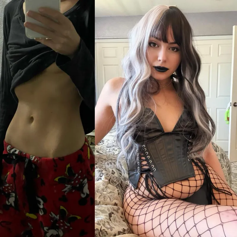 Thumbnail My corset doesn’t stop my belly from bulging out 😮‍💨🥵