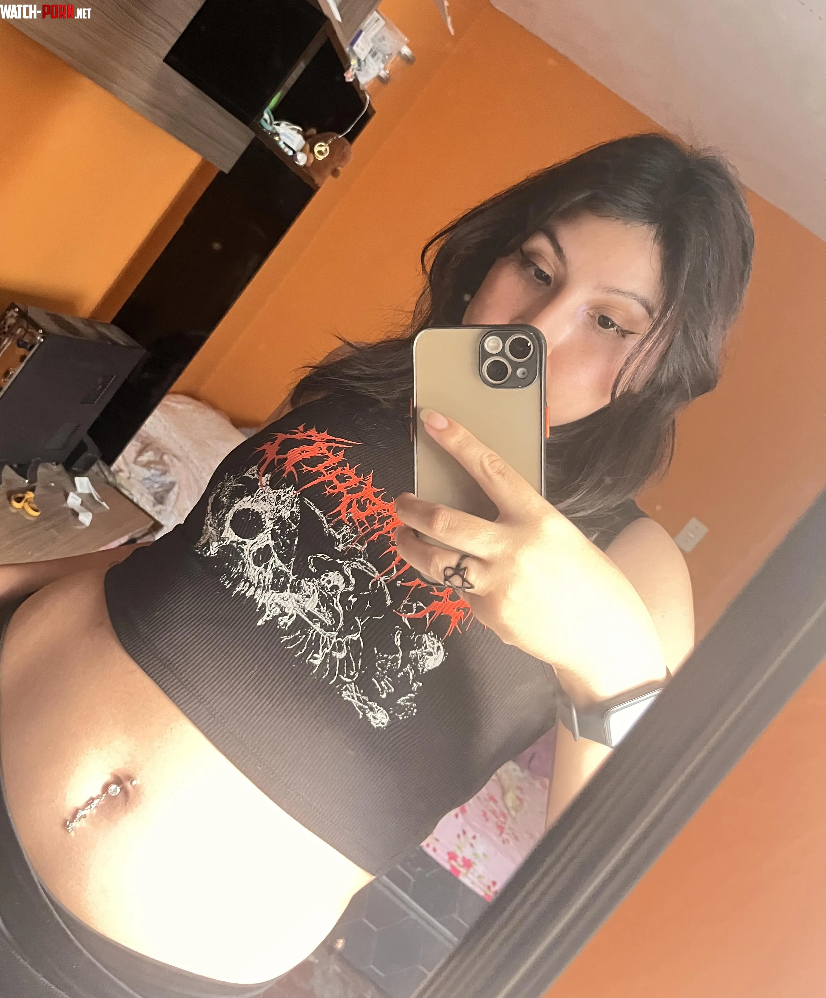 My new favorite crop top to match my navel piercing by Shoddy_Paramedic_852