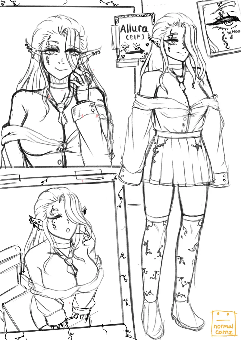 Thumbnail Gyaru High Elf Sketch