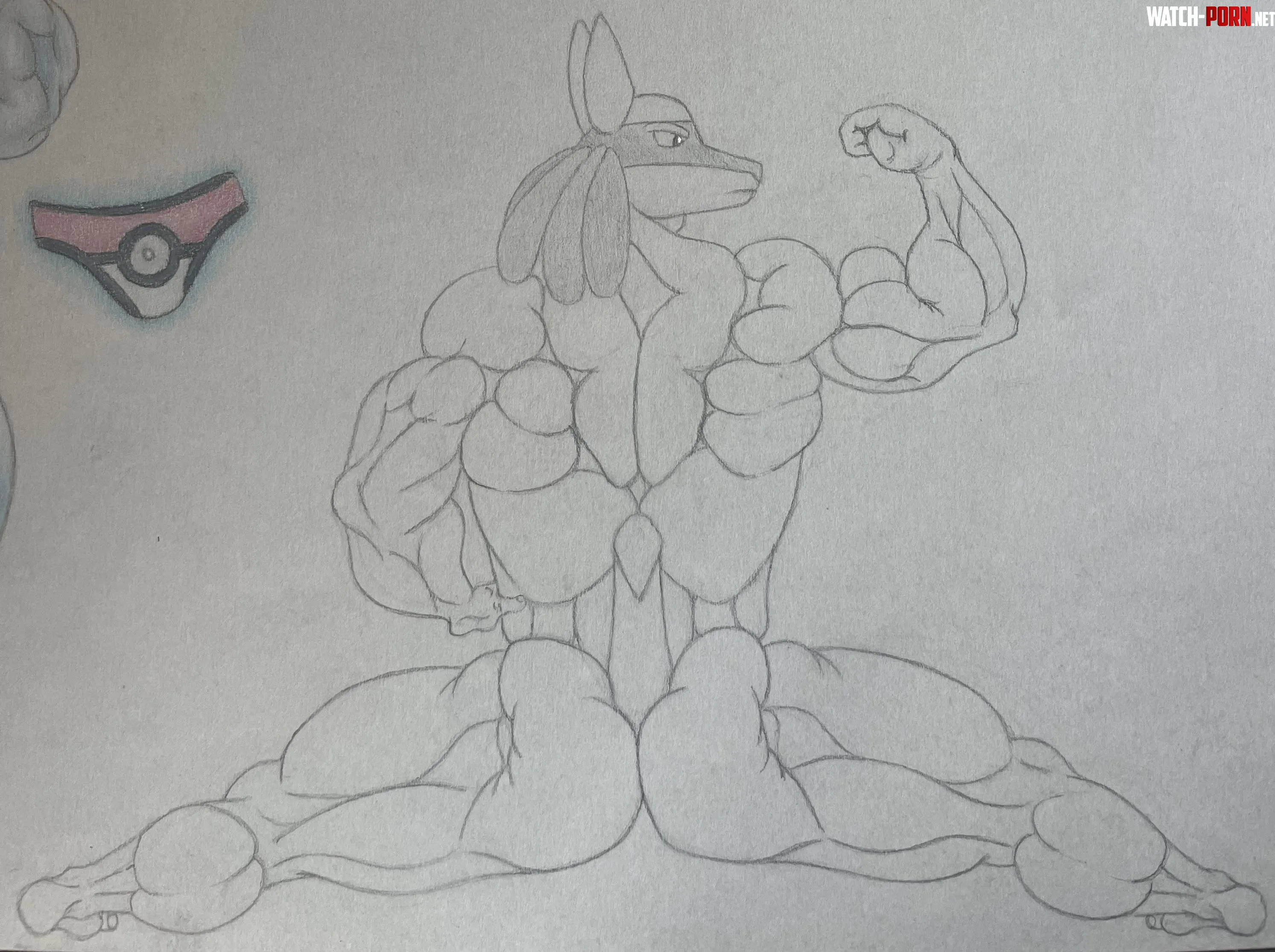 Ripped Riolu (by me) by ephemeral_muscle99