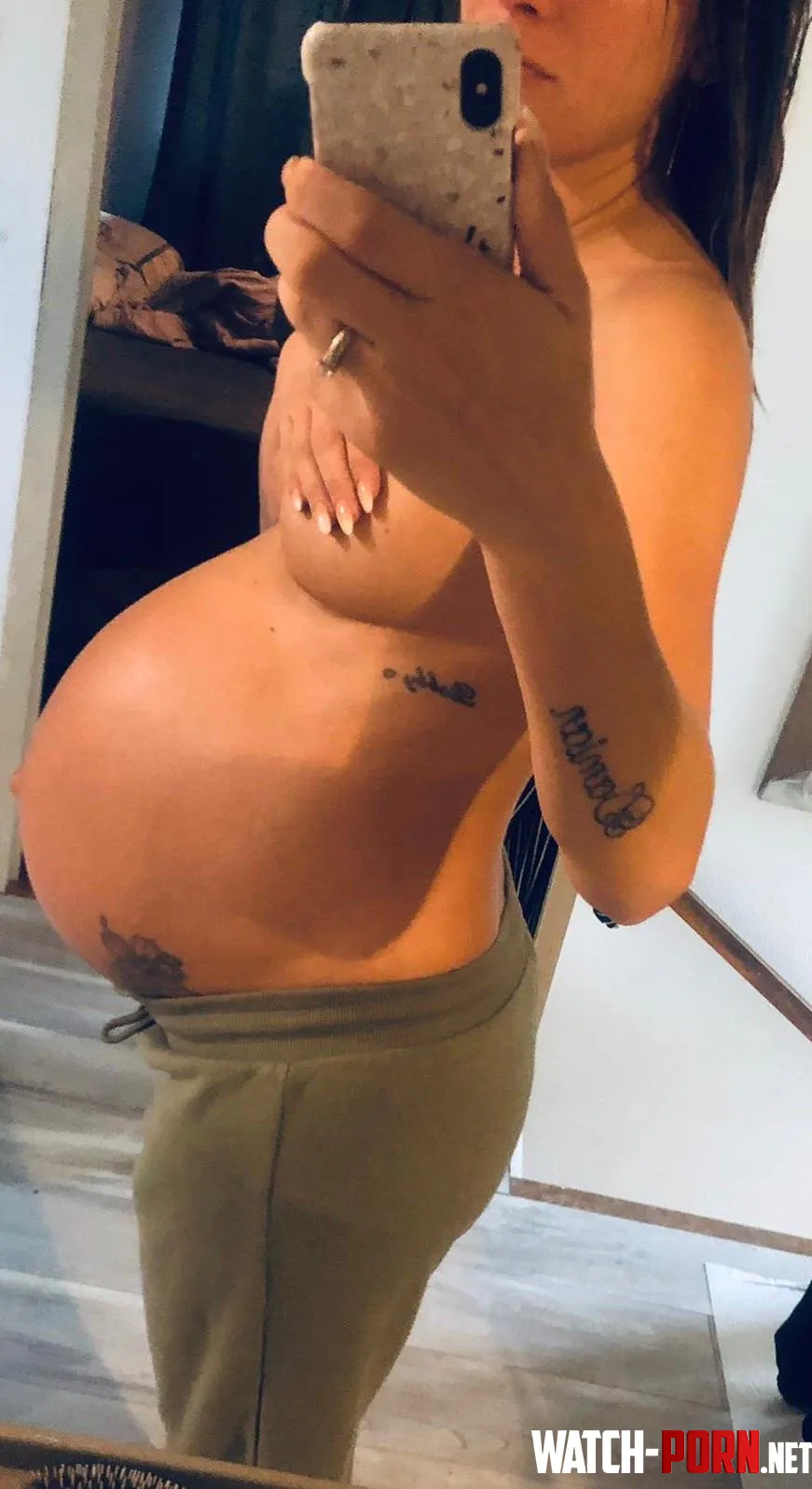 My huge 9 month pregnant belly by Logical_Heron_6214