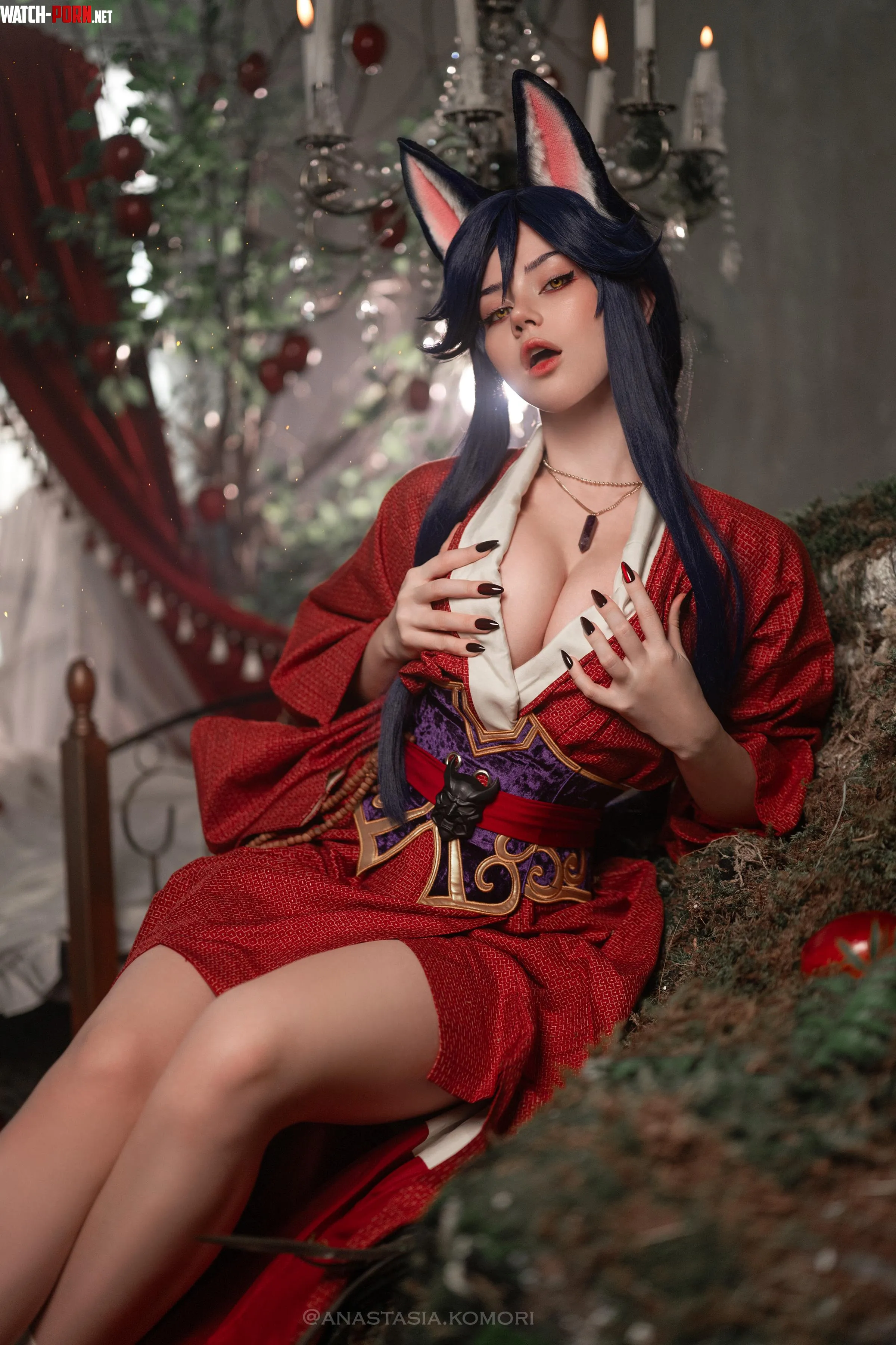 Shrine Maiden Ahri from League of Legends by Anastasia Komori by Anastasia_komori
