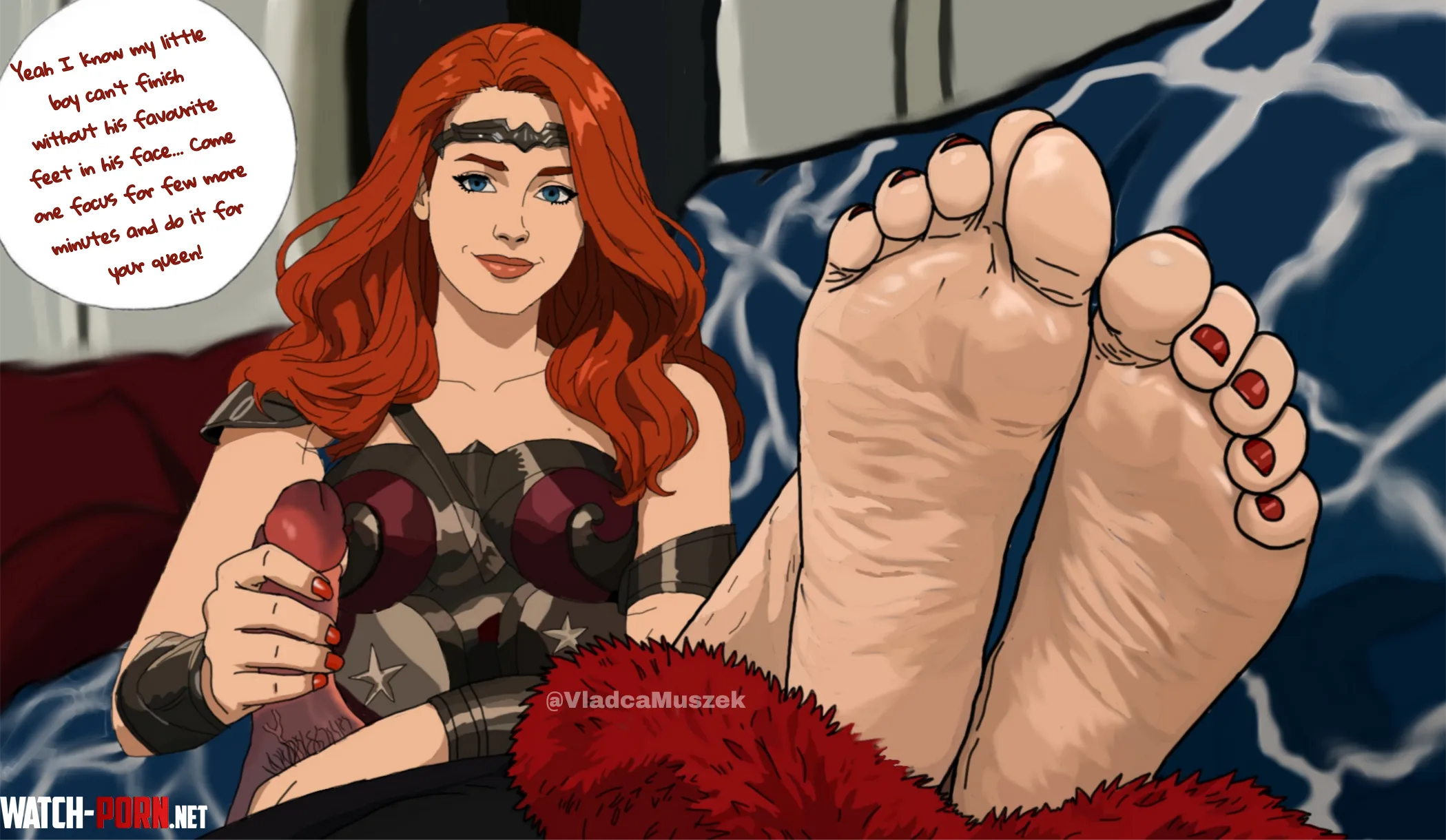 Queen Maeve handjob with feet up (VladcaMuszek) [The Boys] by VladcaMuszek