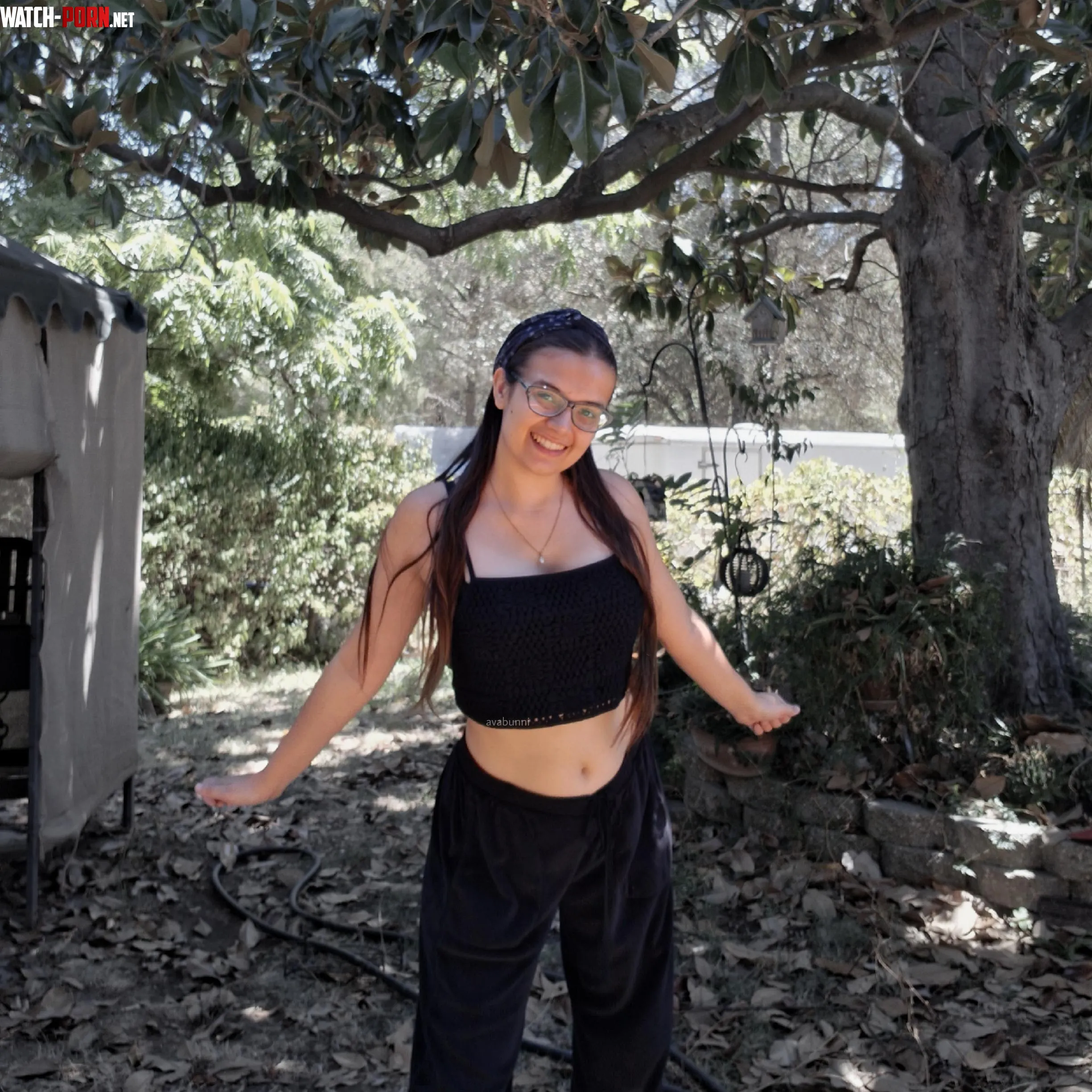 Enjoying outside today in my crop top by AvaBunni