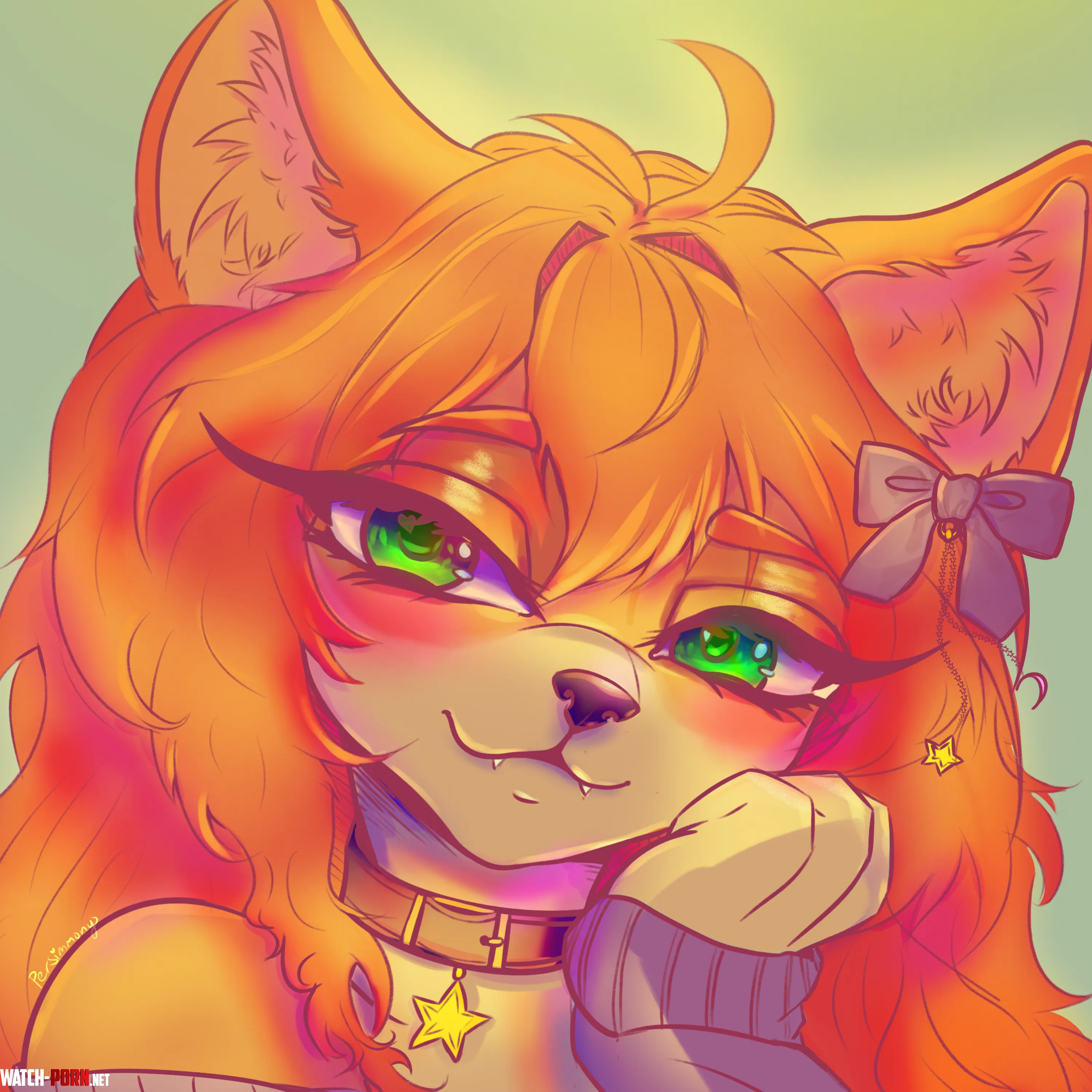 Icon I made of my Fursona by _Persimmony_