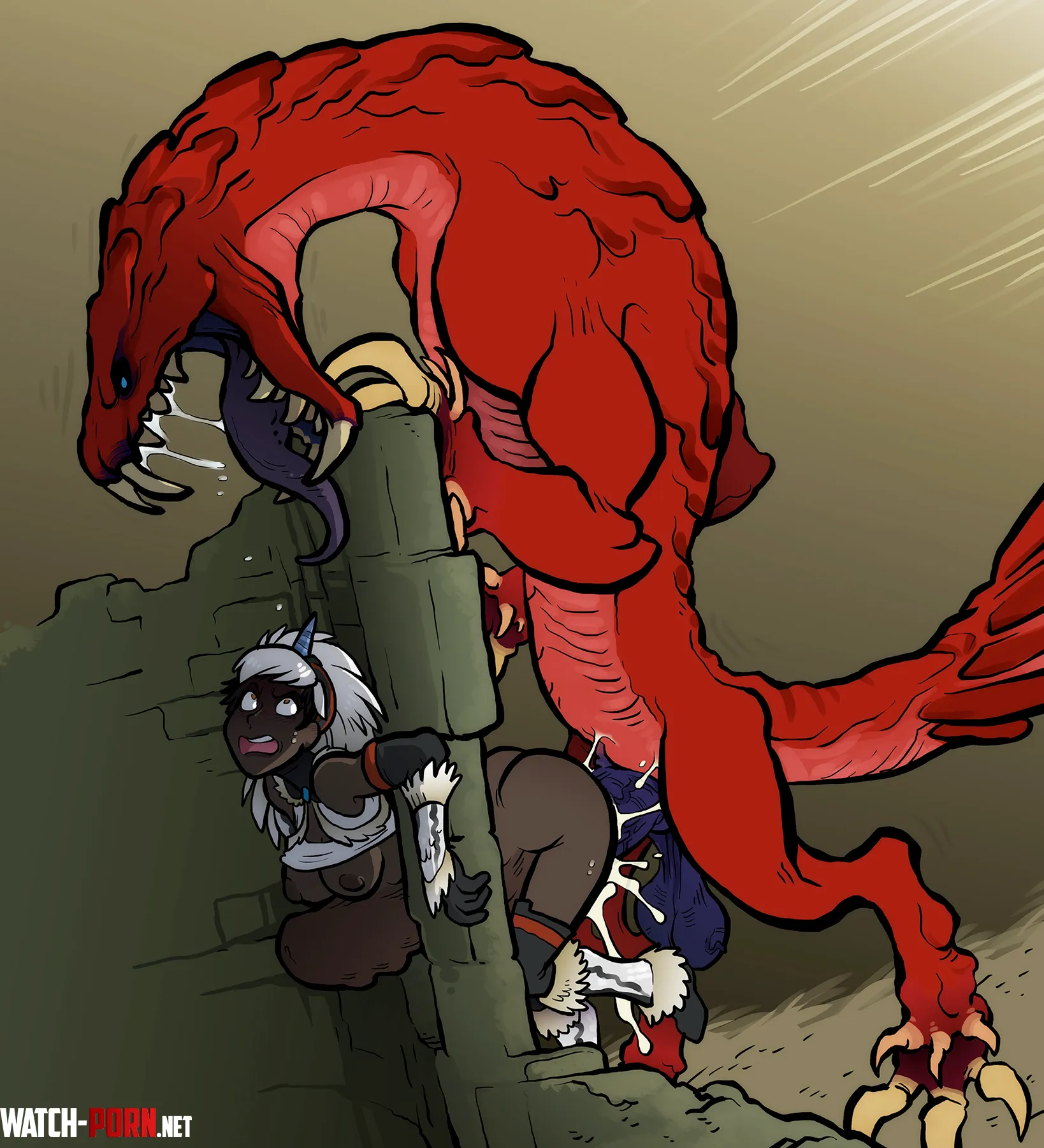 Between an Odogaron and a hard place (Sparrow) [Monster Hunter] by EnigmusPrime