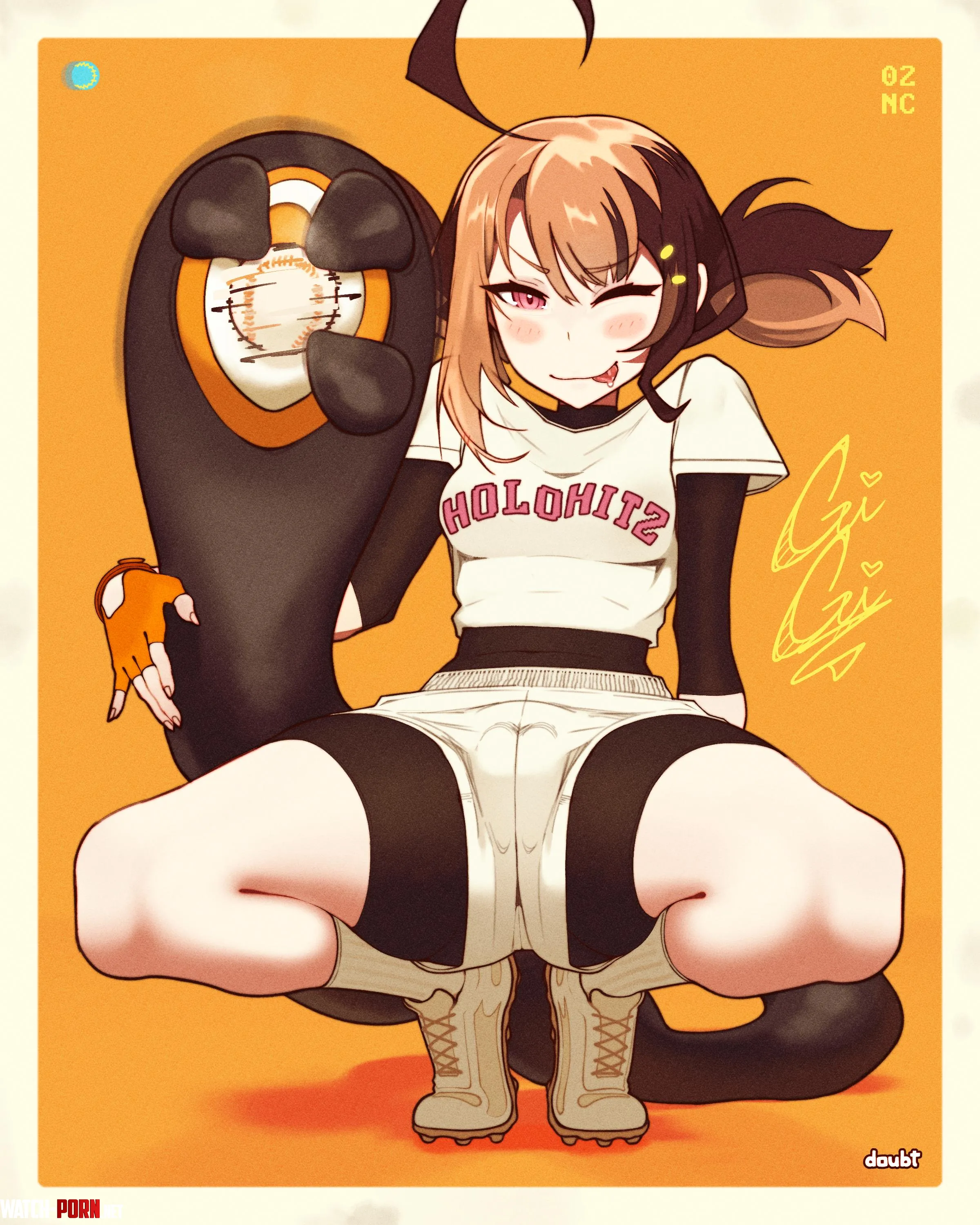 Smug Baseball Gigi (doubt) [Hololive] by thedo_ubt