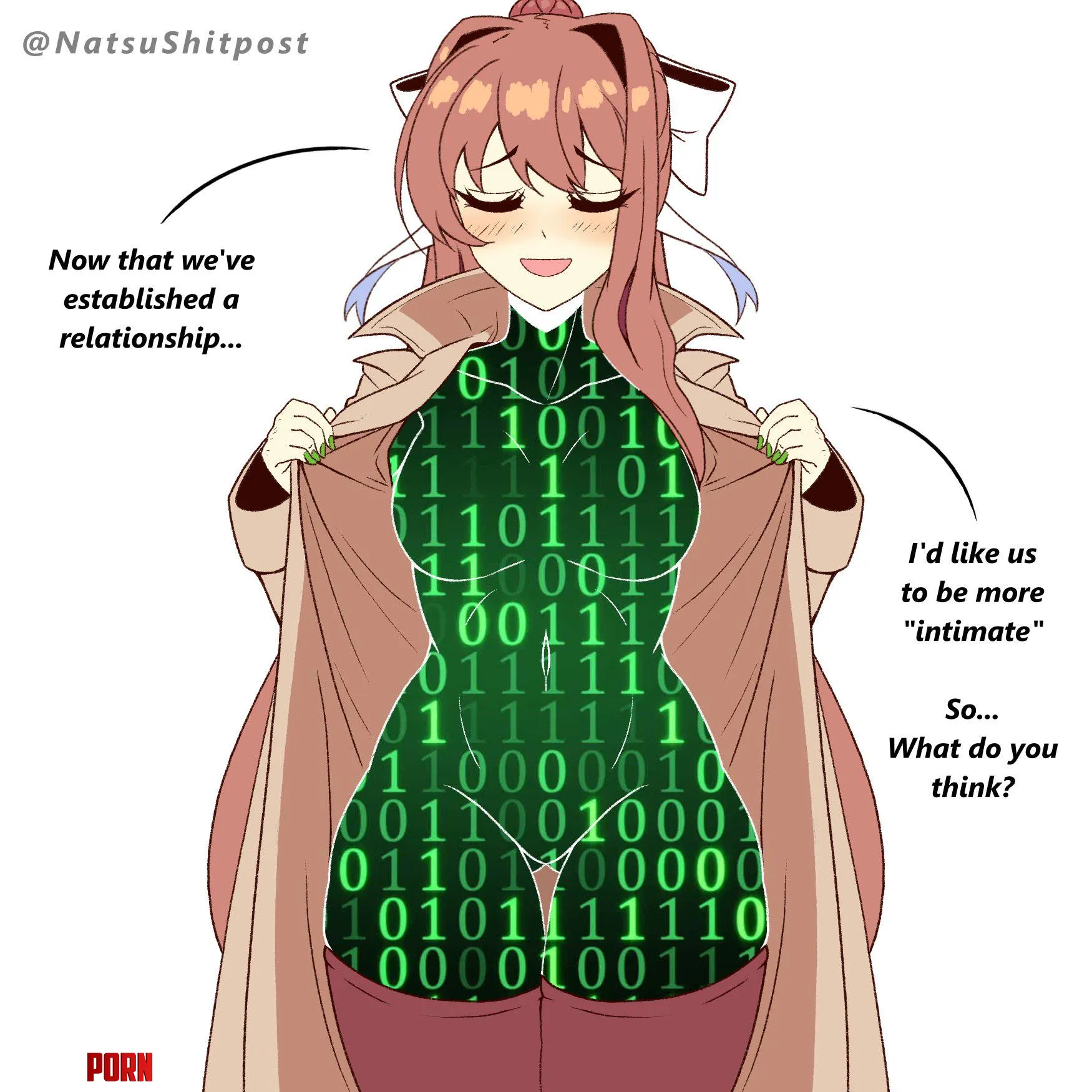 I don’t think that part of the games been programmed Monika (NatsuShitpost) by No_thoughts_anymore