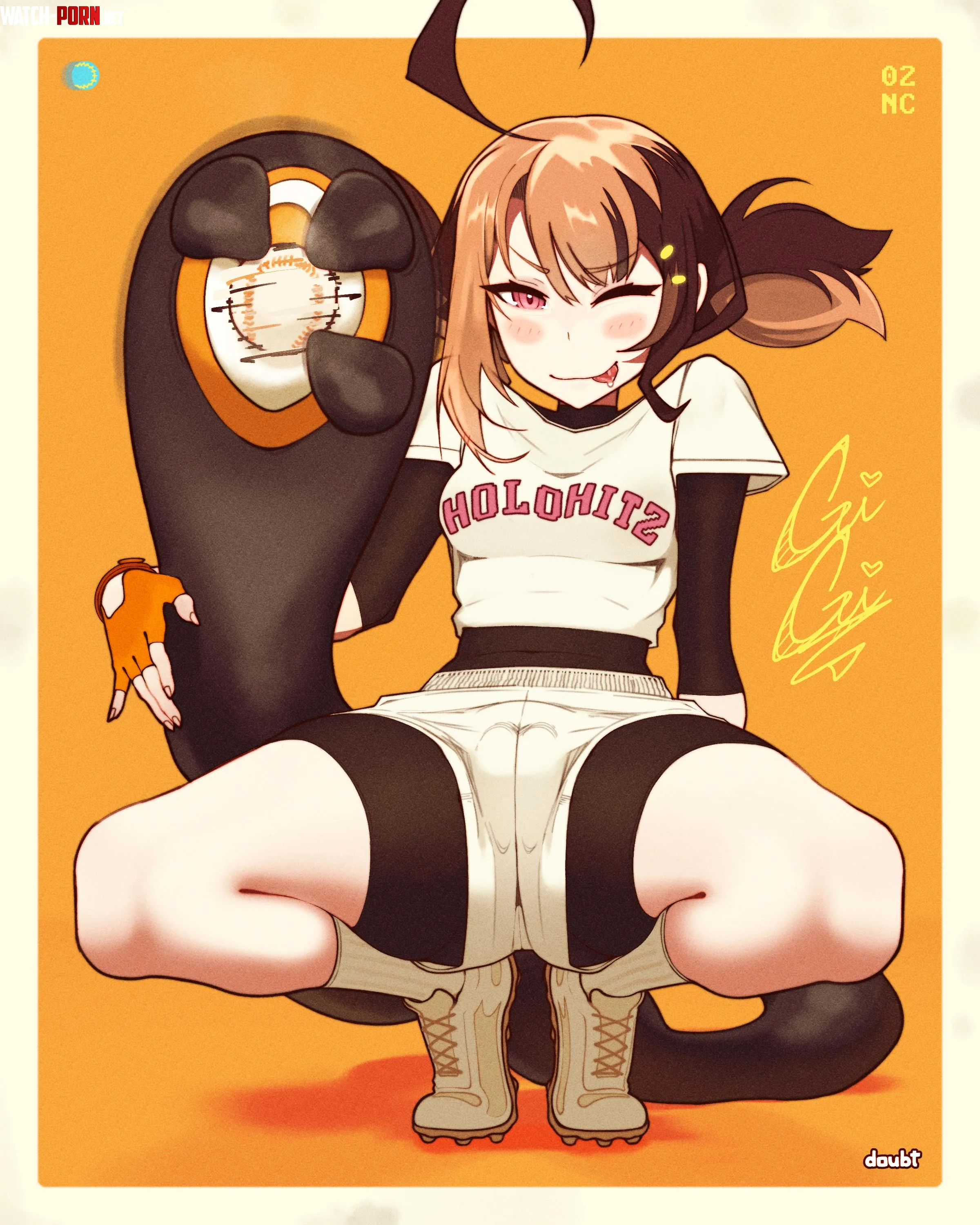 Smug Baseball Gigi (doubt) [Hololive] by thedo_ubt